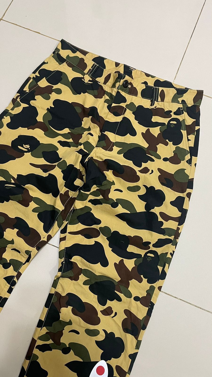 Bape Rare Y2K Bape Camo Green Shark Track Pants Size US 32 / EU 48 - 2 Thumbnail