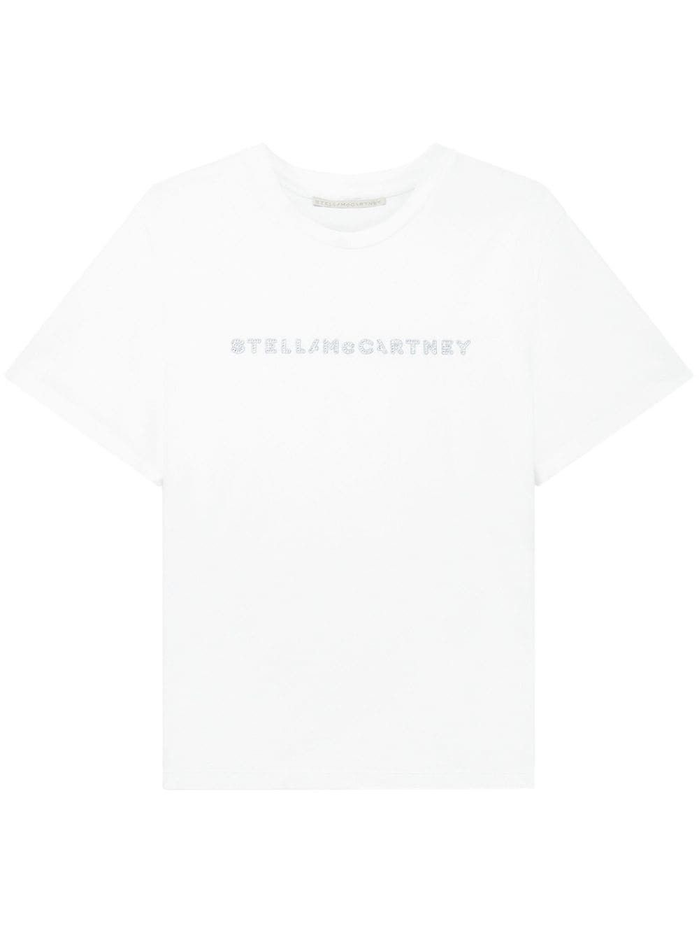 White Crop Stone Embellished Logo T-shirt main image 1
