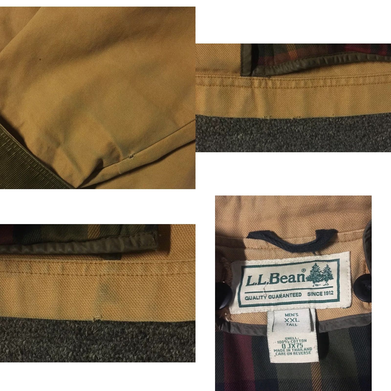 Vintage VINTAGE 90s LL Bean Faded Flannel Lined Chore Jacket 2XL Beige Flannel Lined Barn Carhartt J131 Trucker Grunge Size US XXL / EU 58 / 5 - 9 Thumbnail