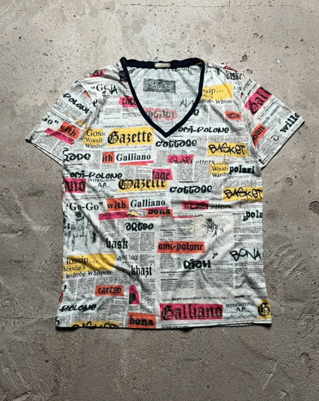 John Galliano 00s Vintage John Galliano Gazette womens tshirt Size M / US 6-8 / IT 42-44 - 1 Thumbnail