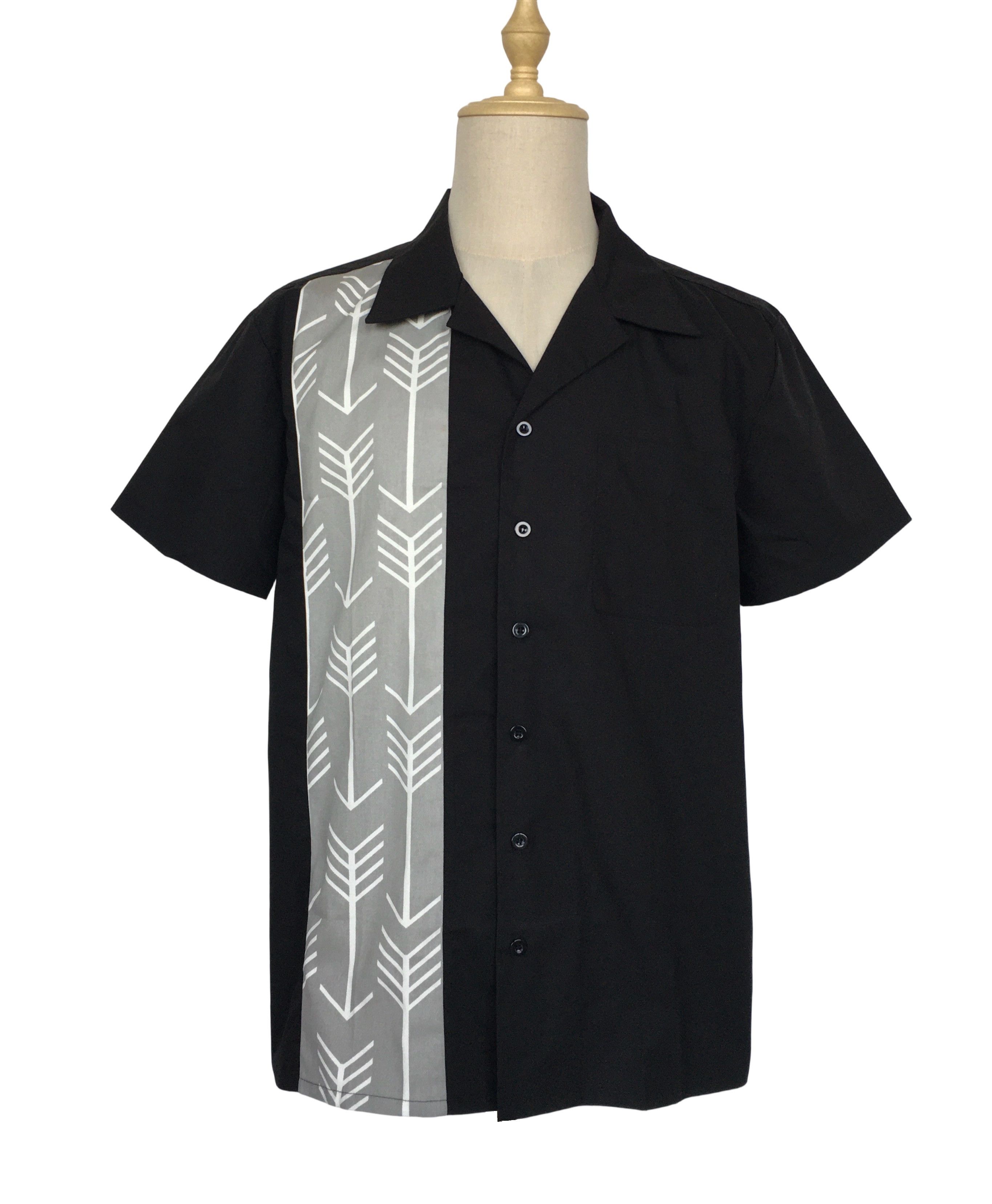 Other Vintage Casual Shirts Black&Gray Arrow Cuban Shirt Size US L / EU 52-54 / 3 - 1 Thumbnail