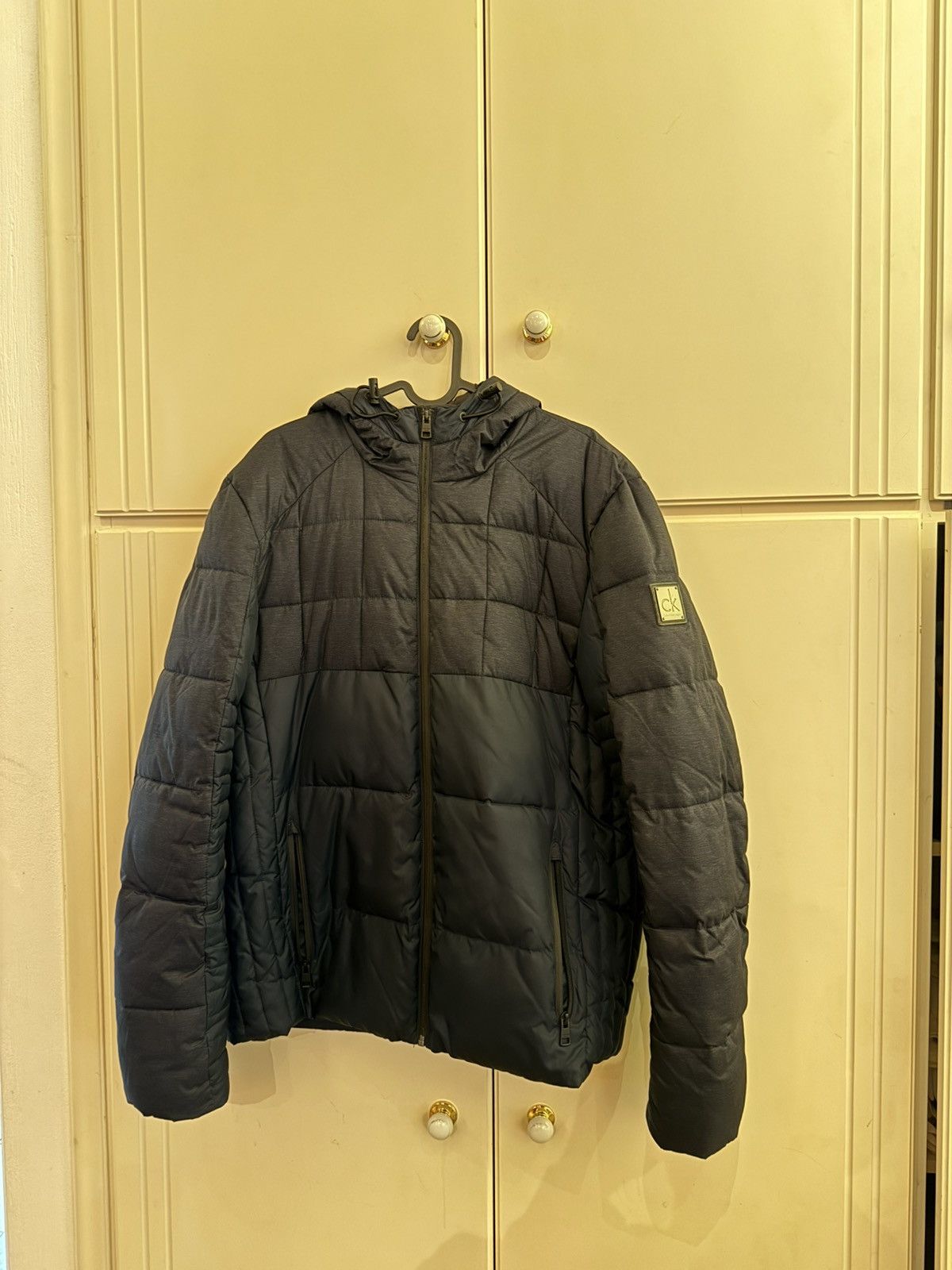Calvin Klein Calvin Klein Jeans Blue/Black Hooded Puffer Jacket Size US L / EU 52-54 / 3 - 1 Thumbnail