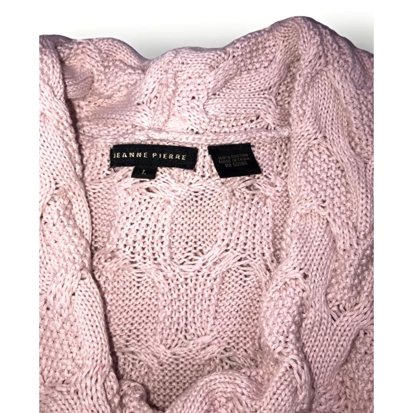 Pinko VINTAGE Jeanne Pierre Pink Knit Tunic Sweater Cowl Crochet 90s 100% Cotton Size L Womens Size L / US 10 / IT 46 - 3 Thumbnail