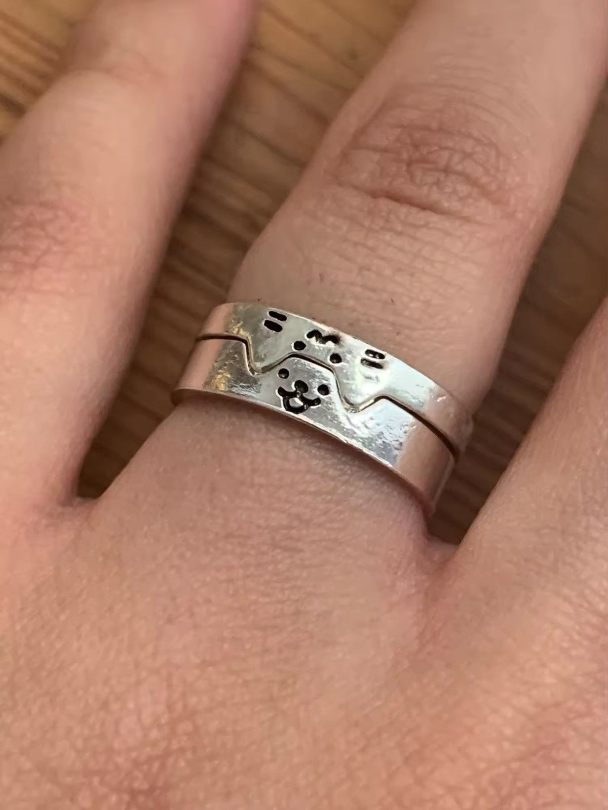 Other 2pcs Cute Cat Dog Animal Couple Ring Size ONE SIZE - 3 Thumbnail