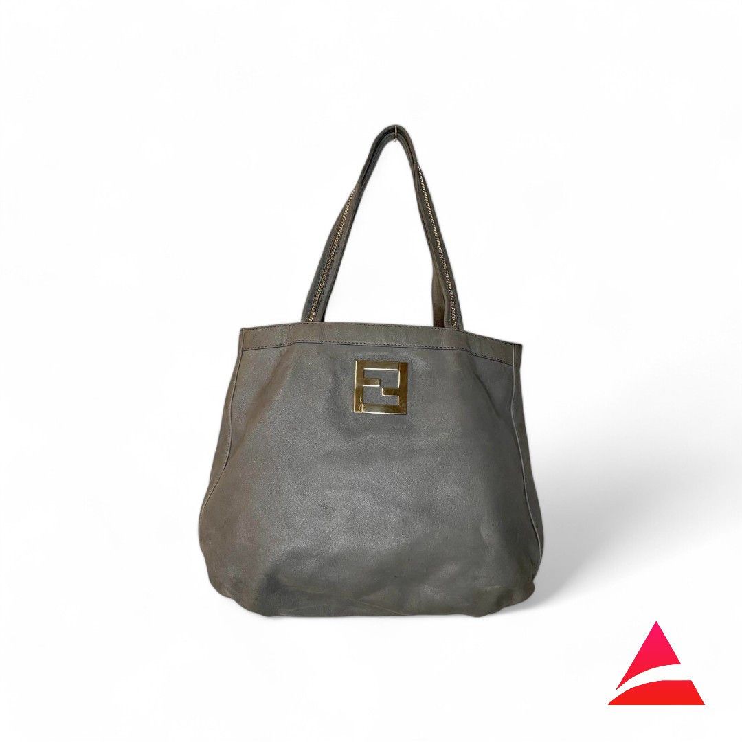 Fendi Fendi - Gray Handbag Leather Shoulder Bag Silver Hardware Size ONE SIZE - 1 Thumbnail