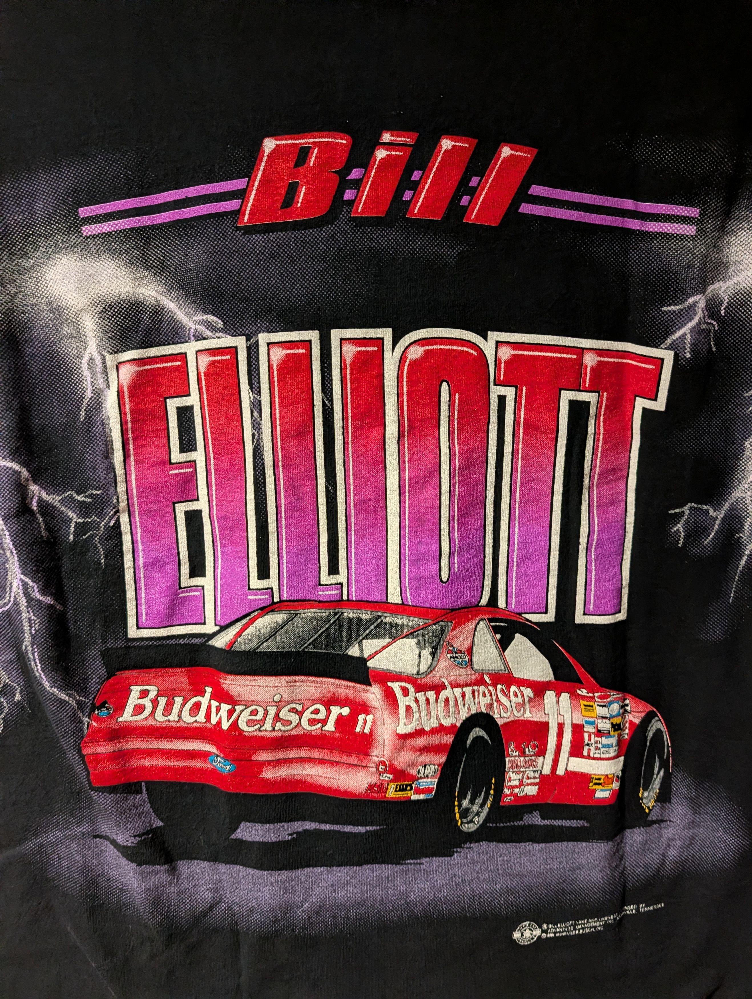 NASCAR Bill Elliott Budweiser NASCAR Lightning Double Sided T-Shirt Size US XXL / EU 58 / 5 - 5 Thumbnail