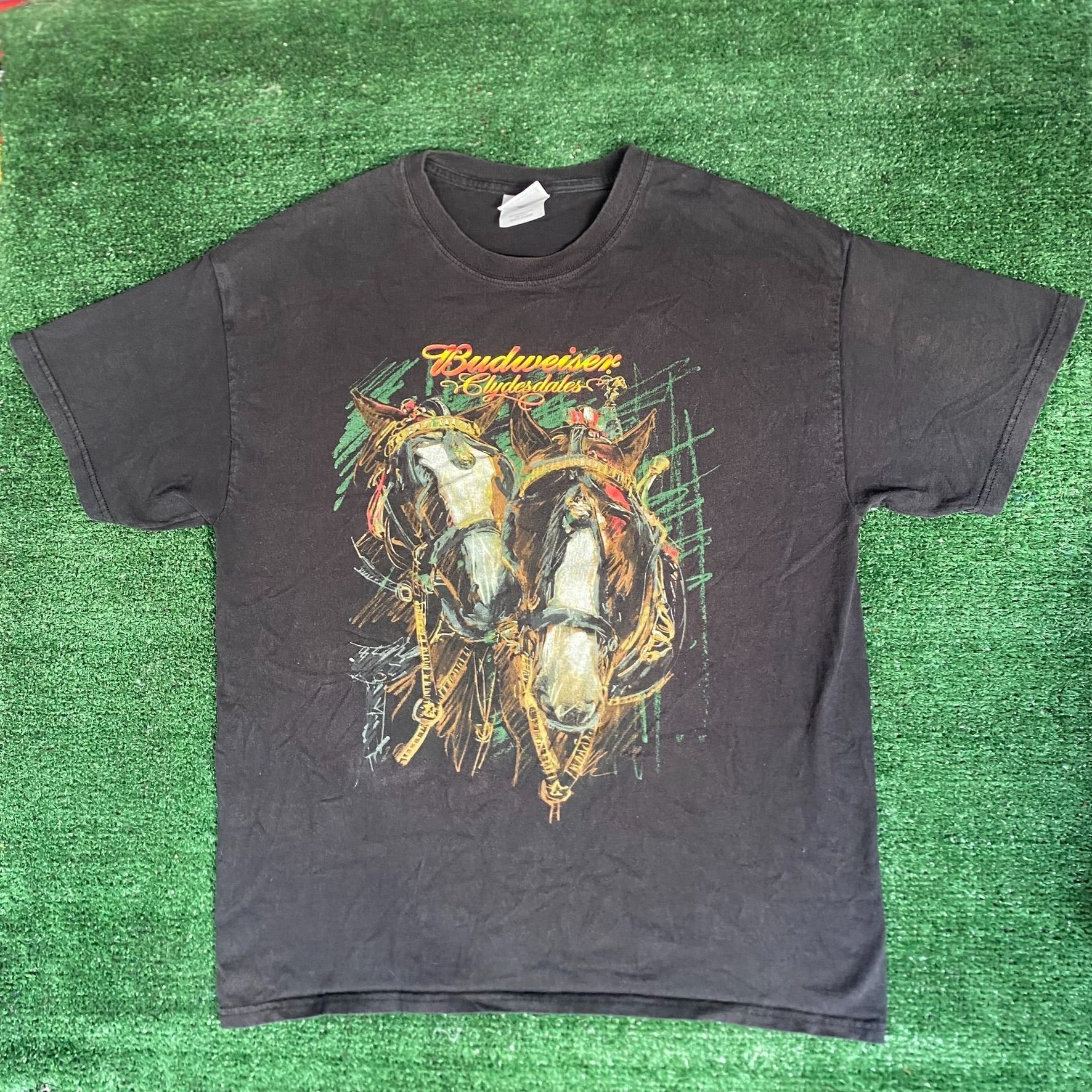 Budweiser Vintage Y2K Budweiser Clydesdales Shirt Beer Horse Logo Tee Size US L / EU 52-54 / 3 - 1 Thumbnail