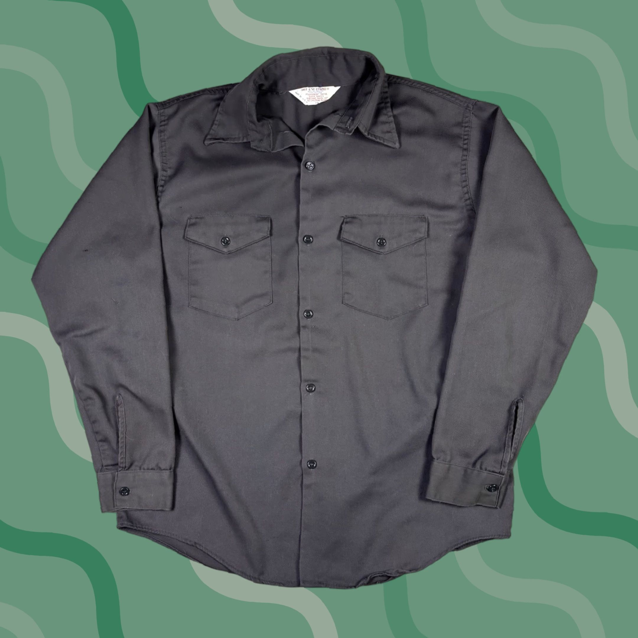 Vintage VINTAGE Gray Button-Down Workwear Cotton Shirt Mens L 16 60s Twill Pockets Long Sleeve Size US L / EU 52-54 / 3 - 1 Thumbnail
