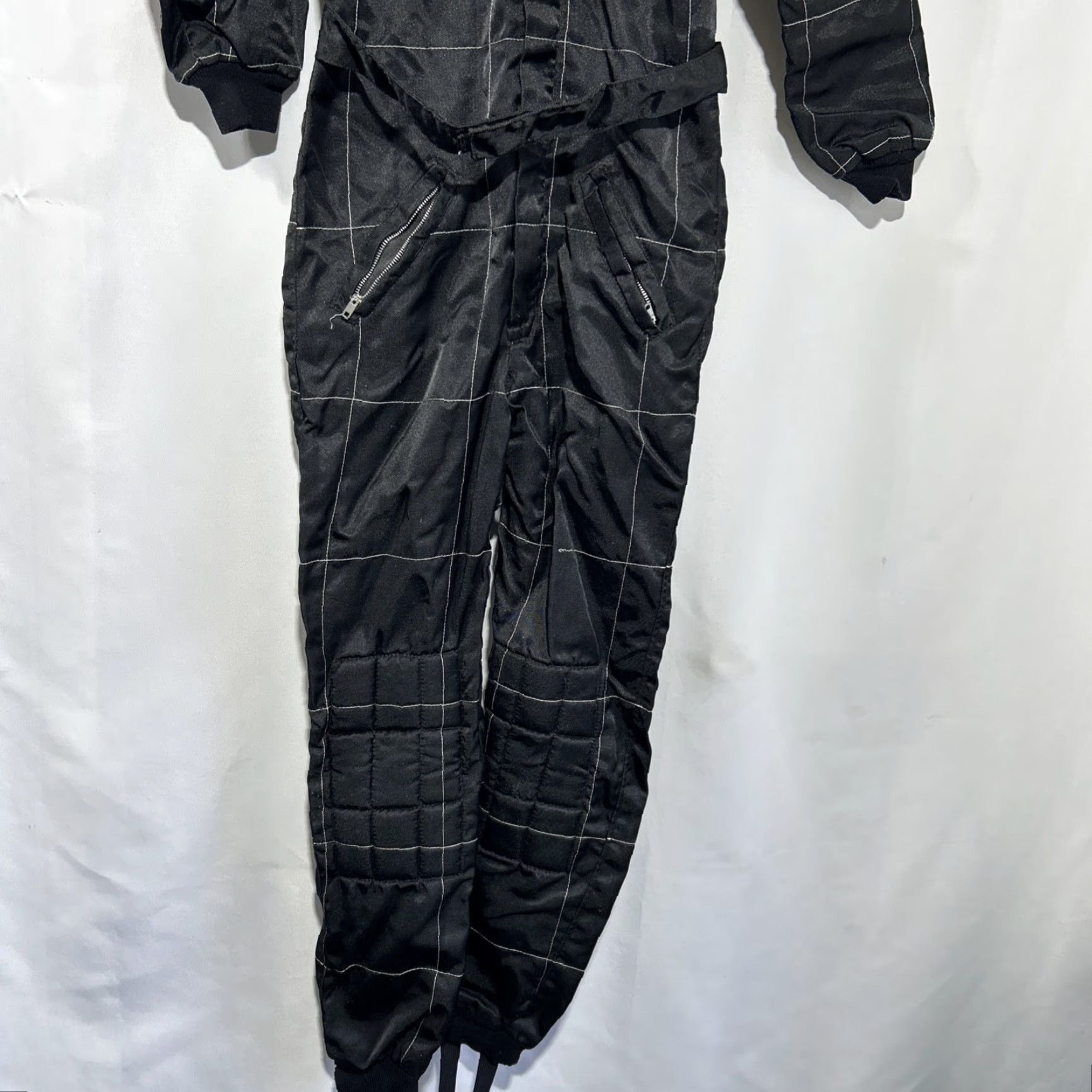 Vintage VINTAGE Karting Jump Suit Mens Small Black Zip Long Sleeve Morco Threads Jackson Missouri Mens Size 36R - 3 Thumbnail
