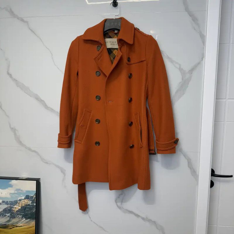 Burberry Burberry Orange Cotton Long Coat for Women Size S / US 4 / IT 40 - 1 Thumbnail