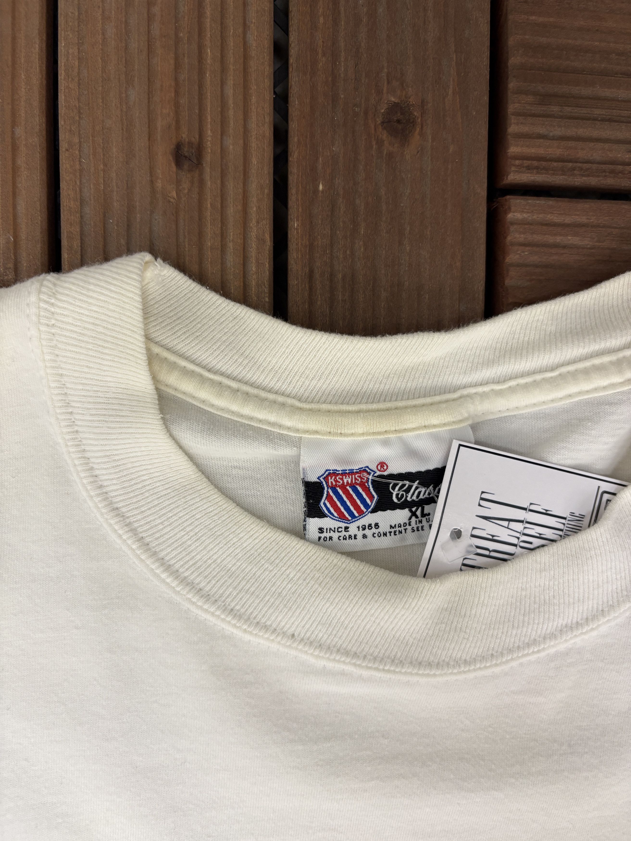 K-Swiss K-Swiss Shoes Vintage Made in USA White T-Shirt Tee Size US XL / EU 56 / 4 - 5 Thumbnail