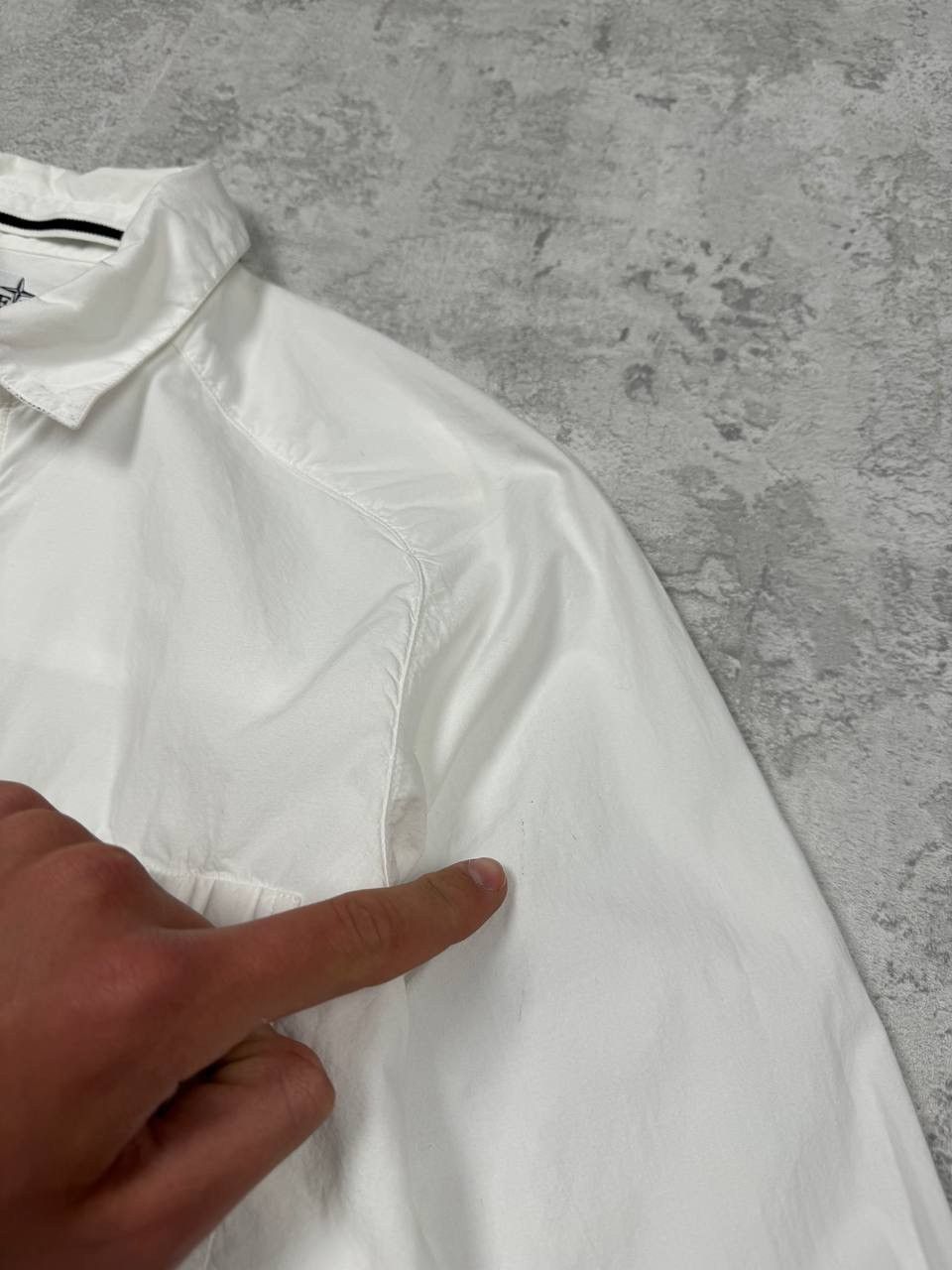 Stone Island Vintage Stone Island White Cotton Light Zip Overshirt Shirt Size US S / EU 44-46 / 1 - 18 Thumbnail