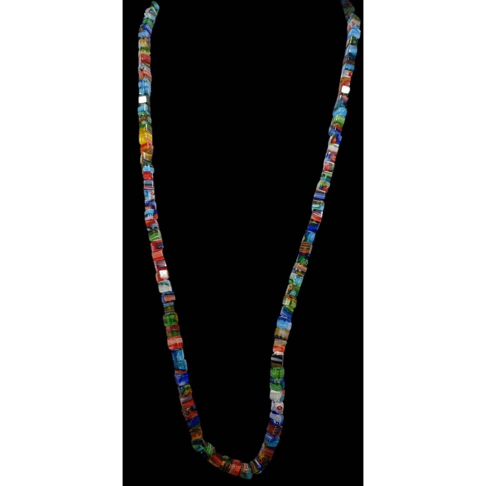 Other Rainbow Millefiori Glass Cube Beaded Necklace Size ONE SIZE - 2 Thumbnail
