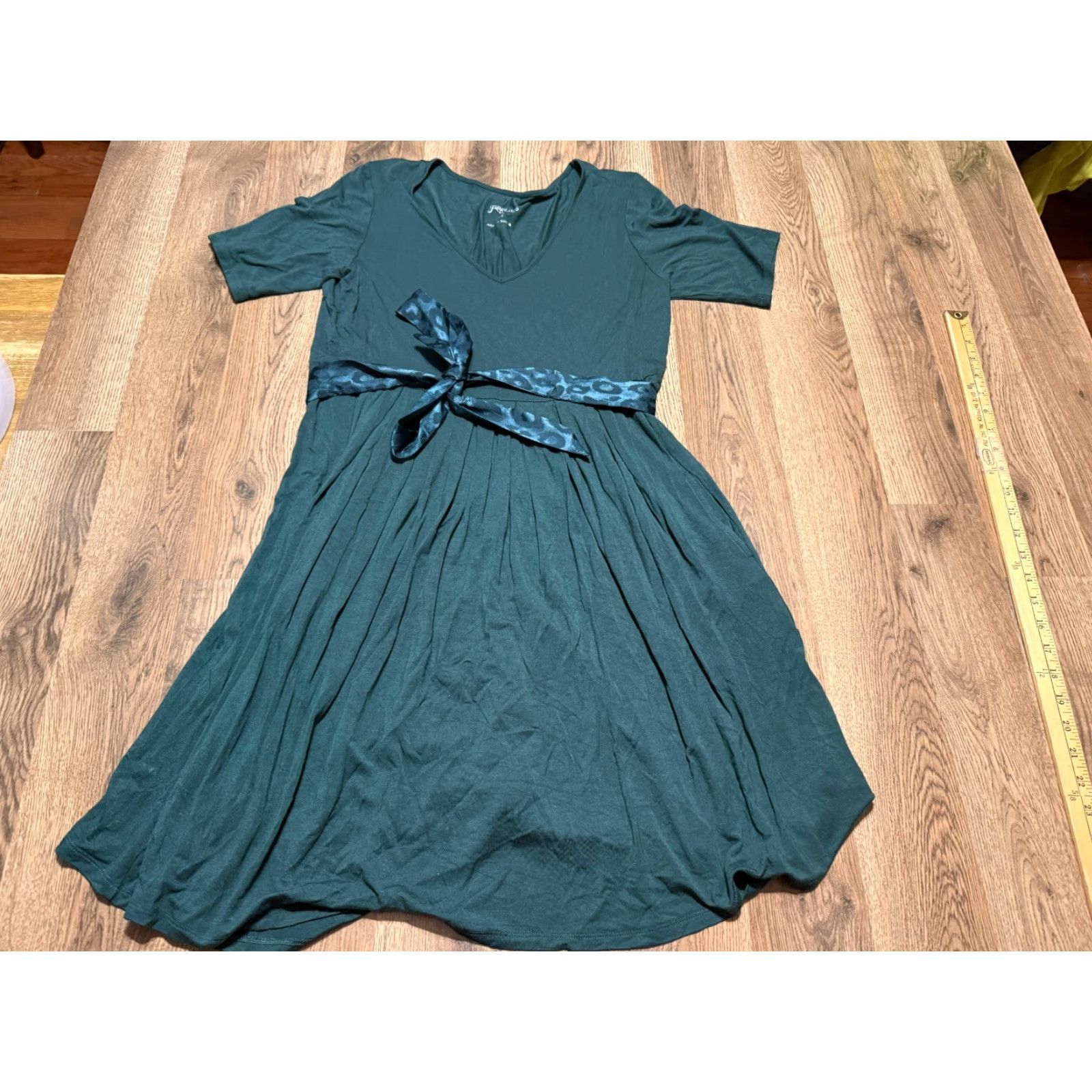 Vintage Grace & Lace Dress Women's Medium Green Short Sleeve Dress Tie Waist A-Line Modern Casual Dress Size 32" / US 10 / IT 46 - 2 Thumbnail