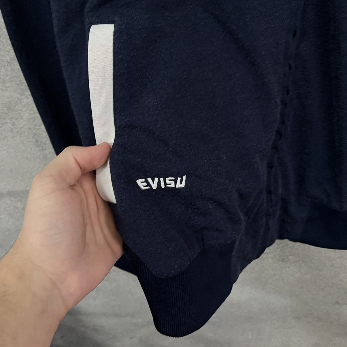 Evisu Men’s Evisu Wool Mock Turtleneck Full Zip Embroidered Sz: L Size US L / EU 52-54 / 3 - 7 Thumbnail