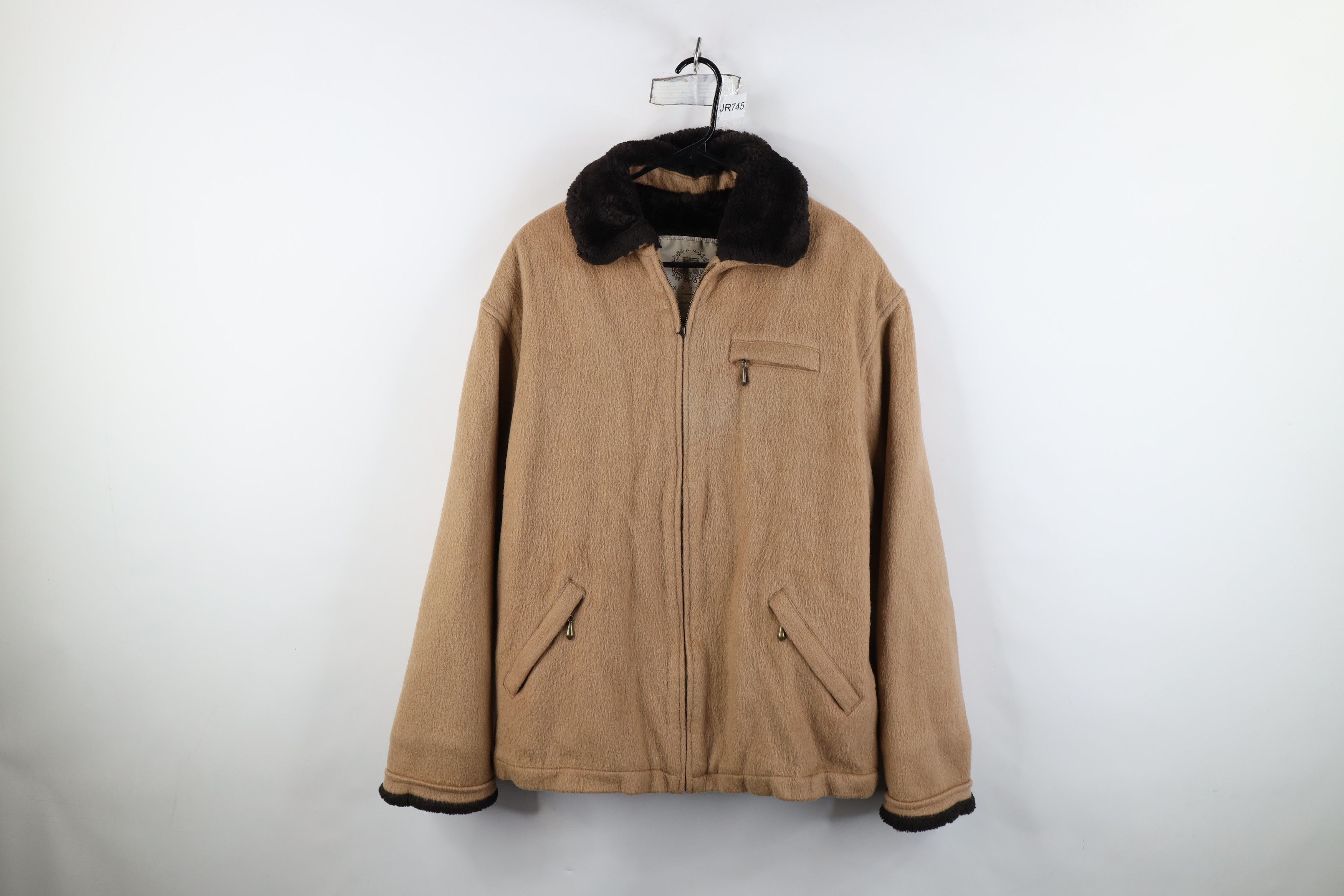 Express Vintage 90s Express Lined Mohair Wool Blend Jacket Beige Size S / US 4 / IT 40 - 1 Thumbnail