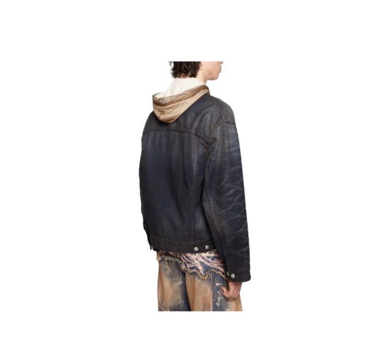 Acne Studios acne studios Leather collar ripple denim jacket 2503-Nextar Size US M / EU 48-50 / 2 - 3 Thumbnail