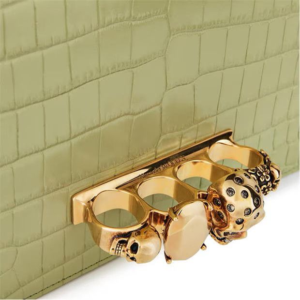 Alexander McQueen o1g2r1mq0824 Size: OS / Crocodile Effect Jewelled in Sage Size ONE SIZE - 5 Thumbnail