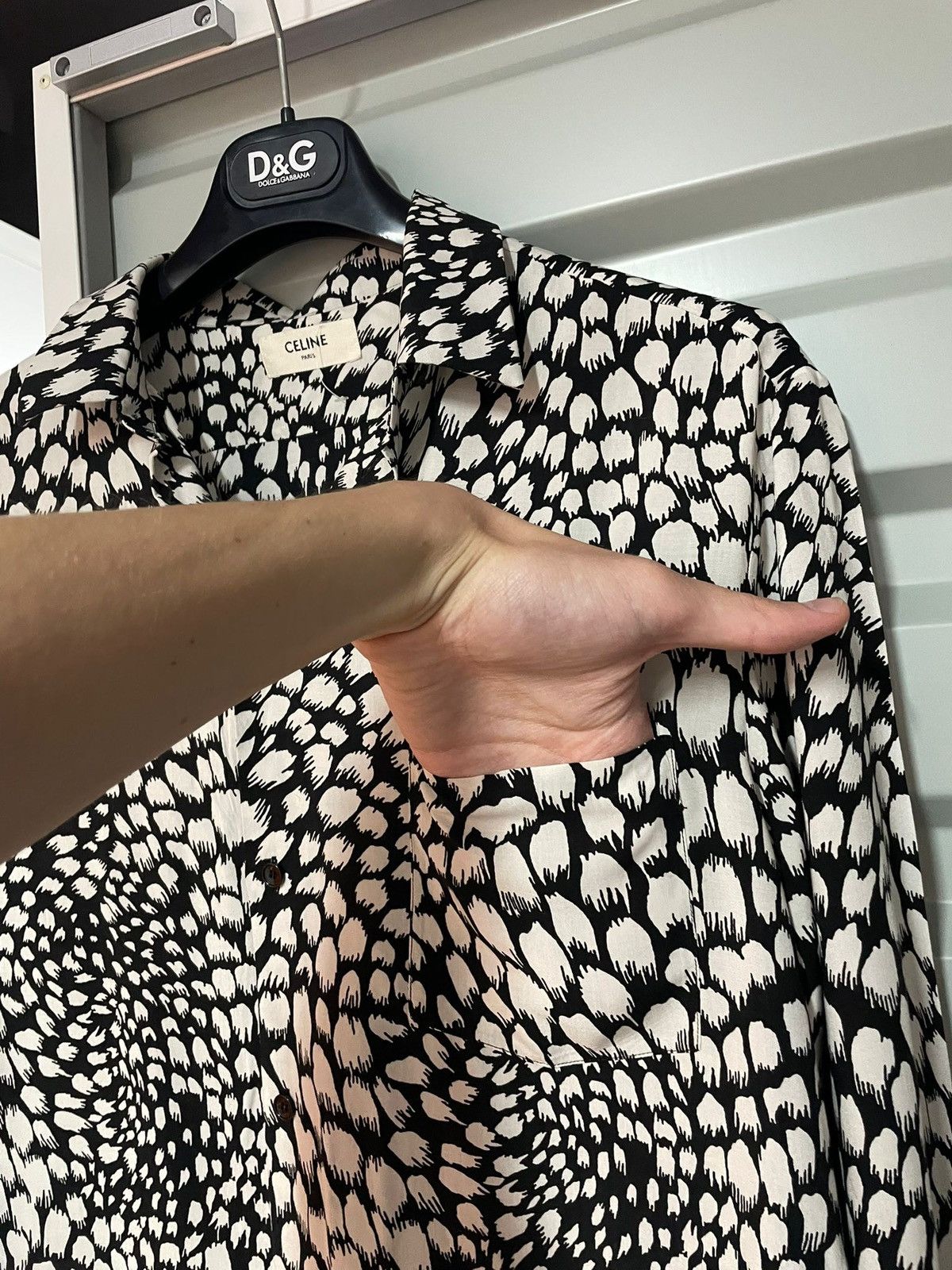 Celine Celine Shirt Abstract Feather Print Buttons Up size 42 Size M / US 6-8 / IT 42-44 - 6 Thumbnail