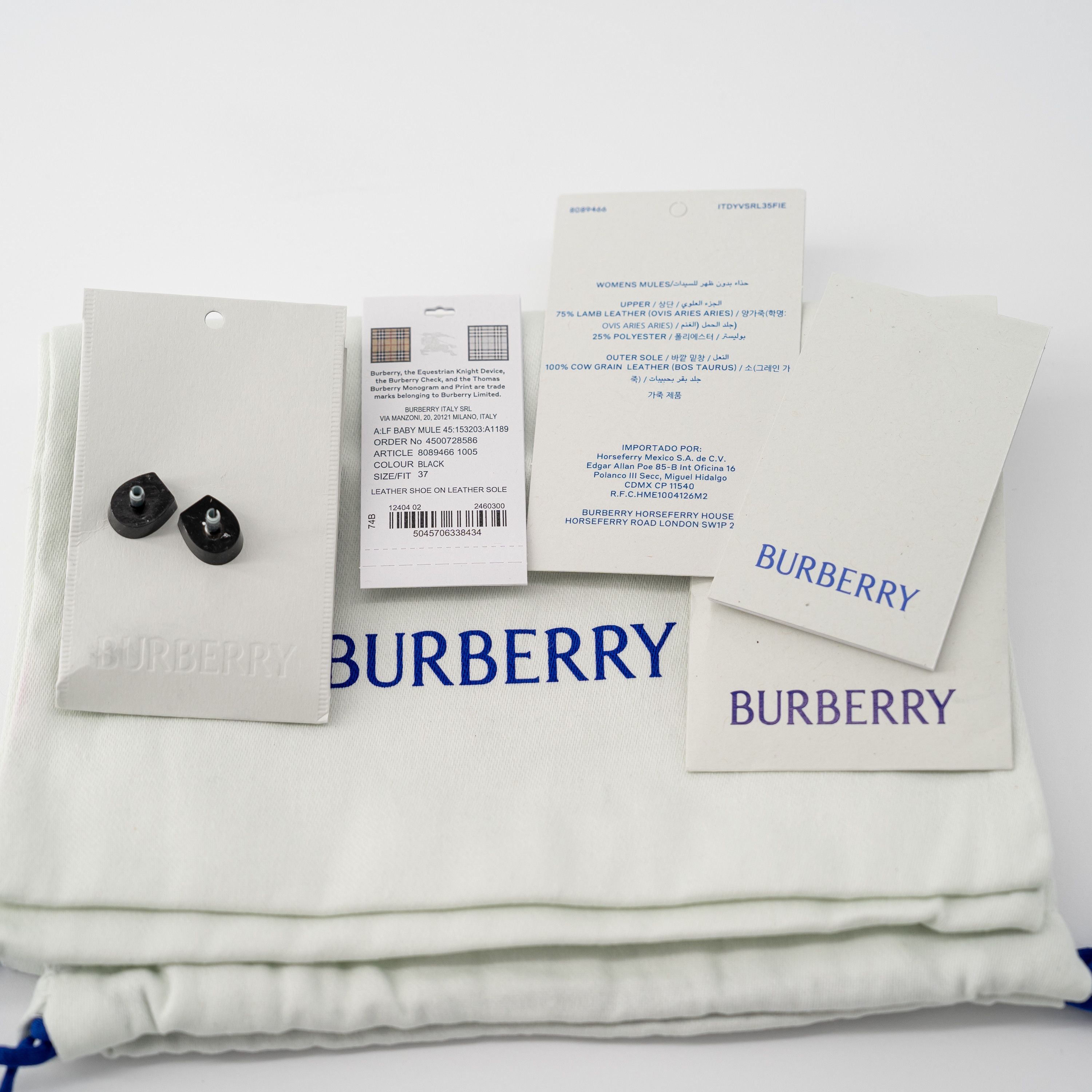 Burberry 37eu 7us Burberry Leather Kitten Hill Baby Mules EKD Black Size US 7 / IT 37 - 8 Thumbnail