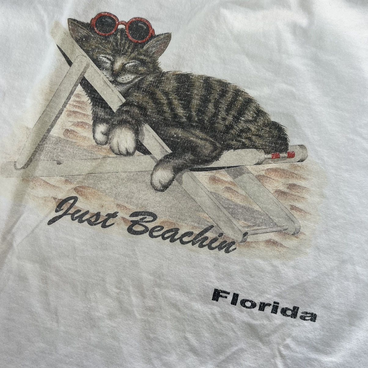 Vintage Vintage 90s Beach Buns Cat Animal Cute T-Shirt Size US L / EU 52-54 / 3 - 4 Thumbnail