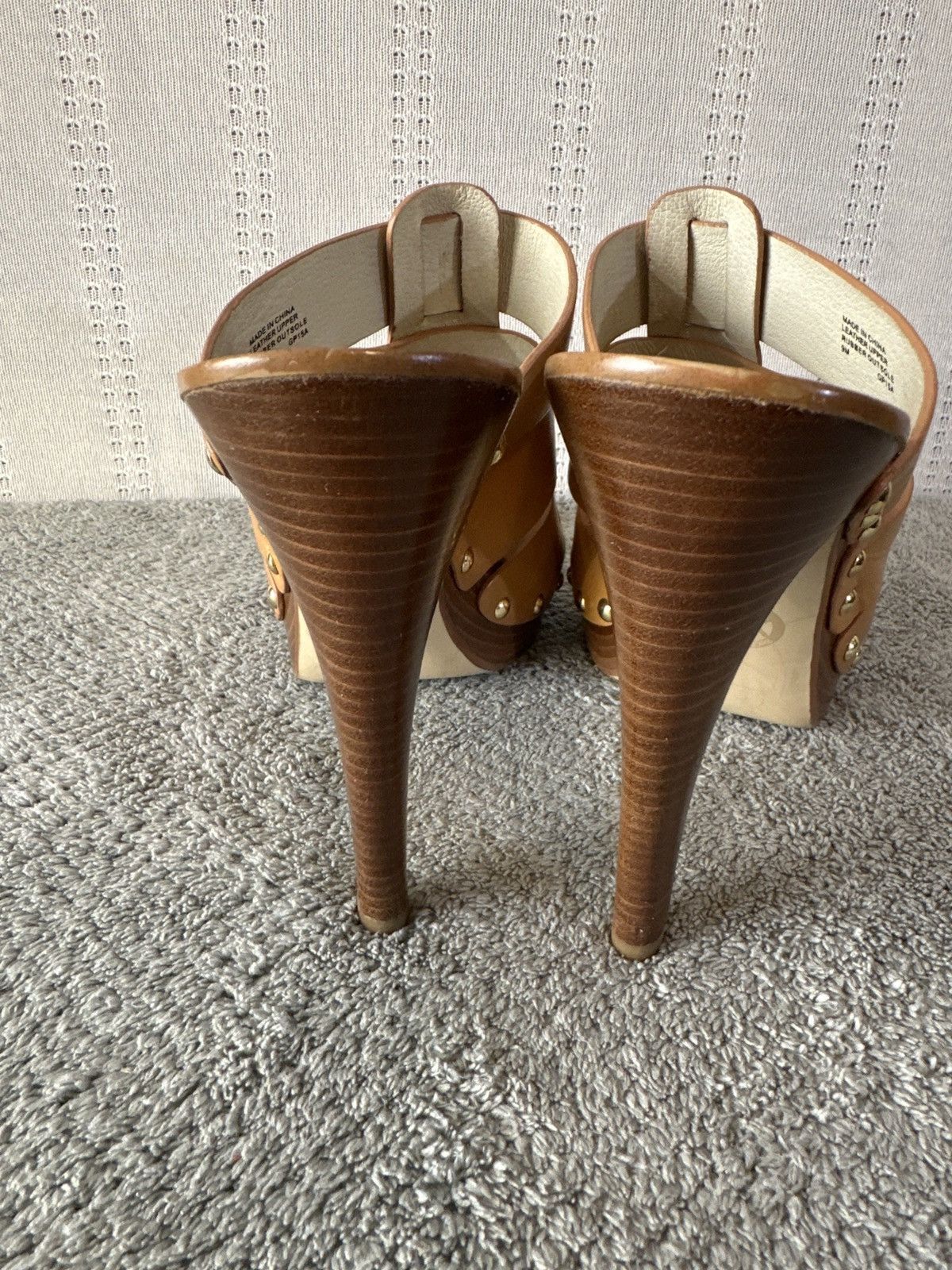 Michael Kors MICHAEL Kors Somerly Leather Mule Pump Brown Studded Size US 9 / IT 39 - 4 Thumbnail