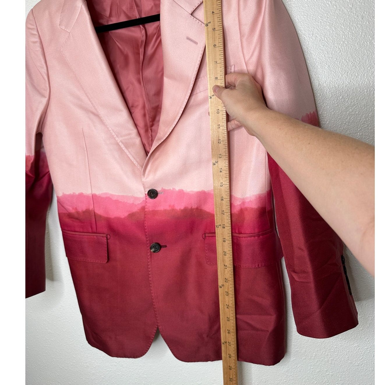 Alexander McQueen Alexander McQueen Pink Dip Dye Silk Wool Blazer Jacket 50 Size 50R - 13 Thumbnail