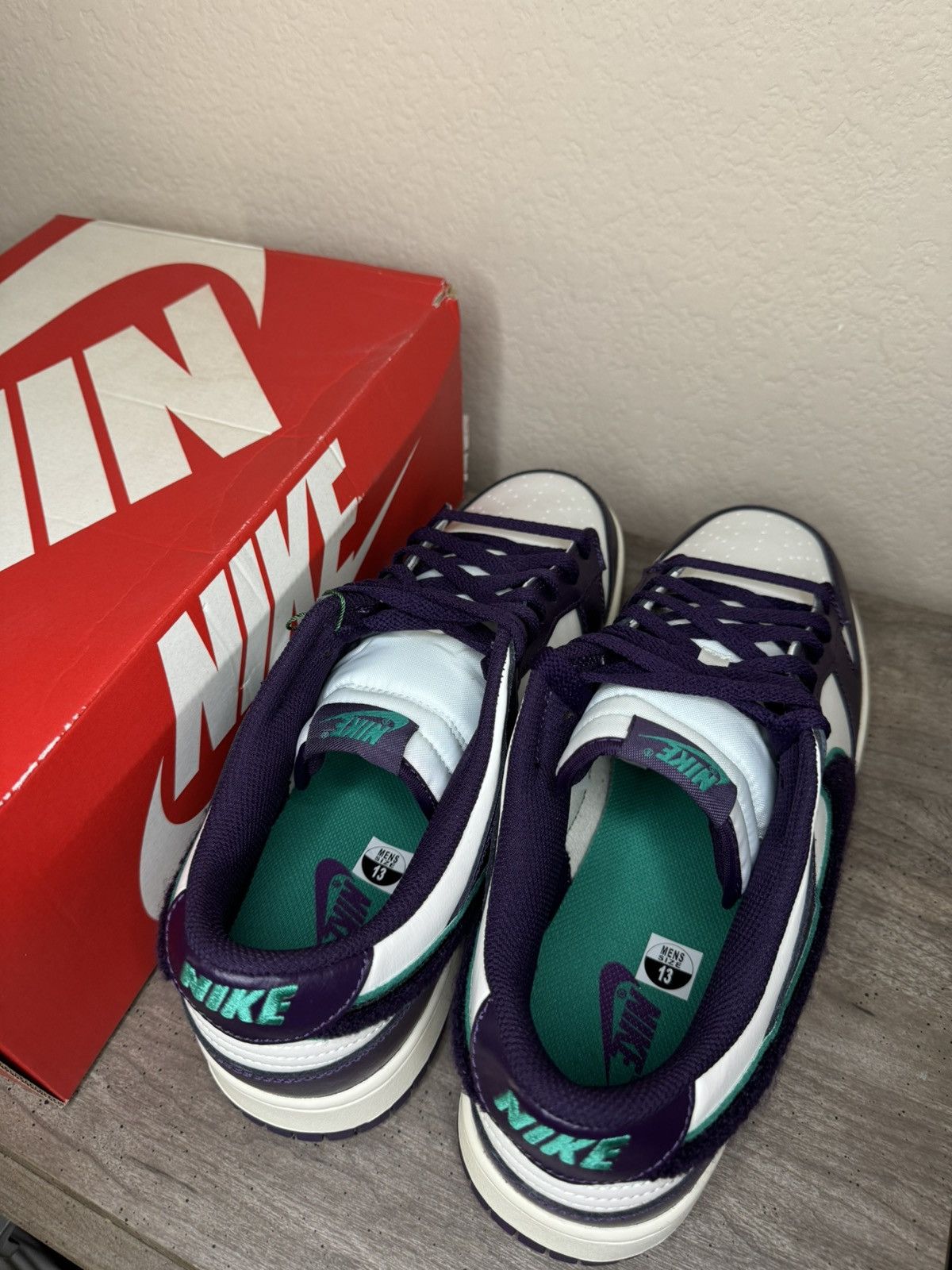 Nike Nike Dunk Low ‘Chenille Swoosh Grand Purple’ Size US 13 / EU 46 - 4 Thumbnail