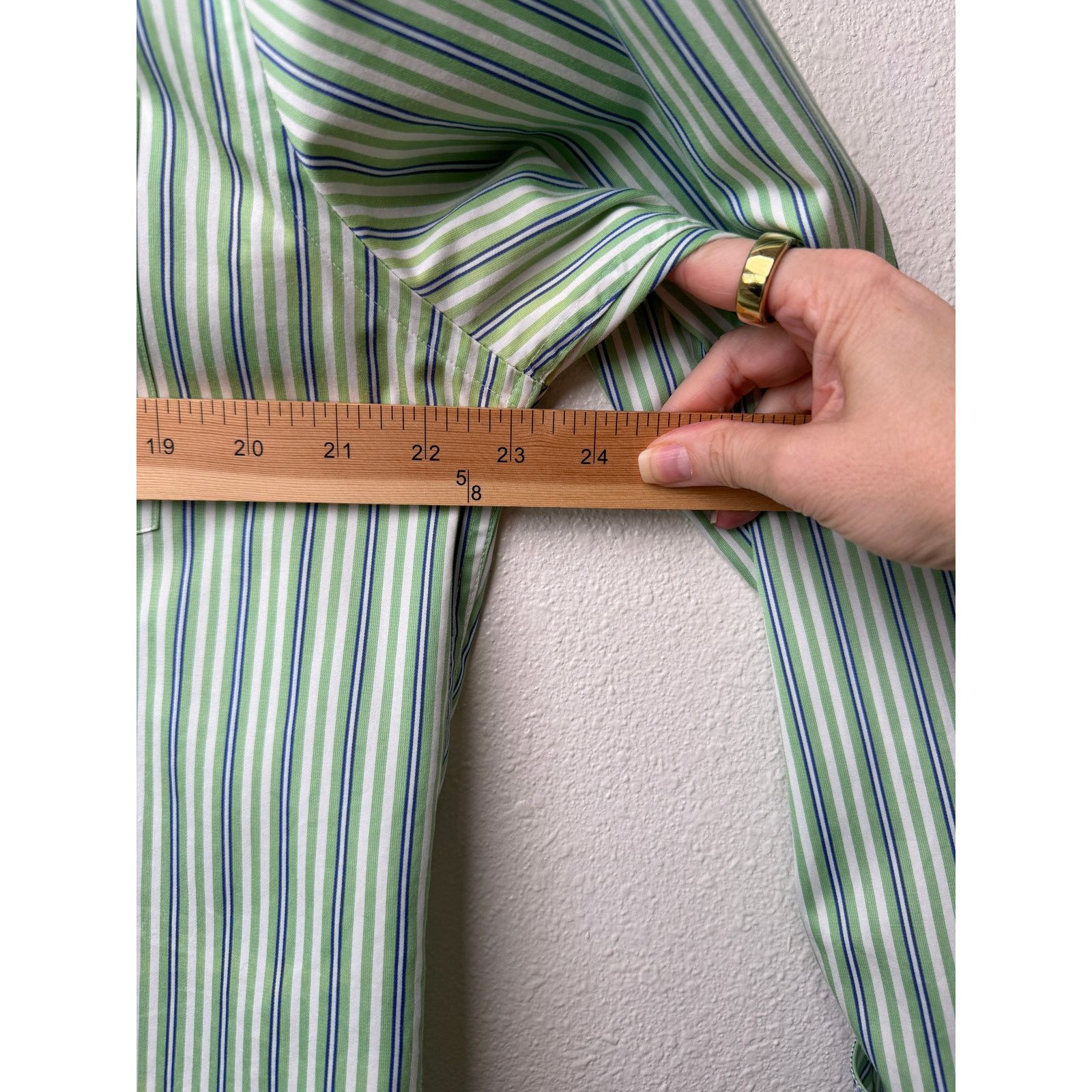 BUGATCHI Bugatchi Shaped Fit Stripe Button Front Shirt Green Men’s L Size US L / EU 52-54 / 3 - 14 Thumbnail