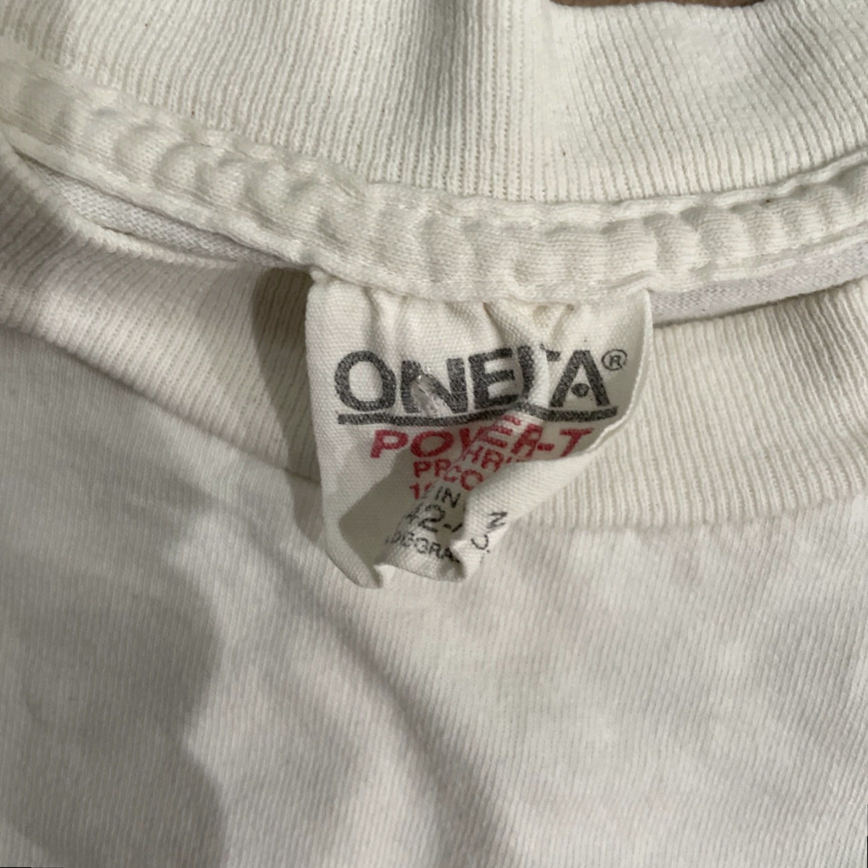 Vintage VTG Oneita T-Shirt Mens Size L White 100% Cotton Single Stitch Graphic Tee Stitch Mens Size US L / EU 52-54 / 3 - 4 Thumbnail