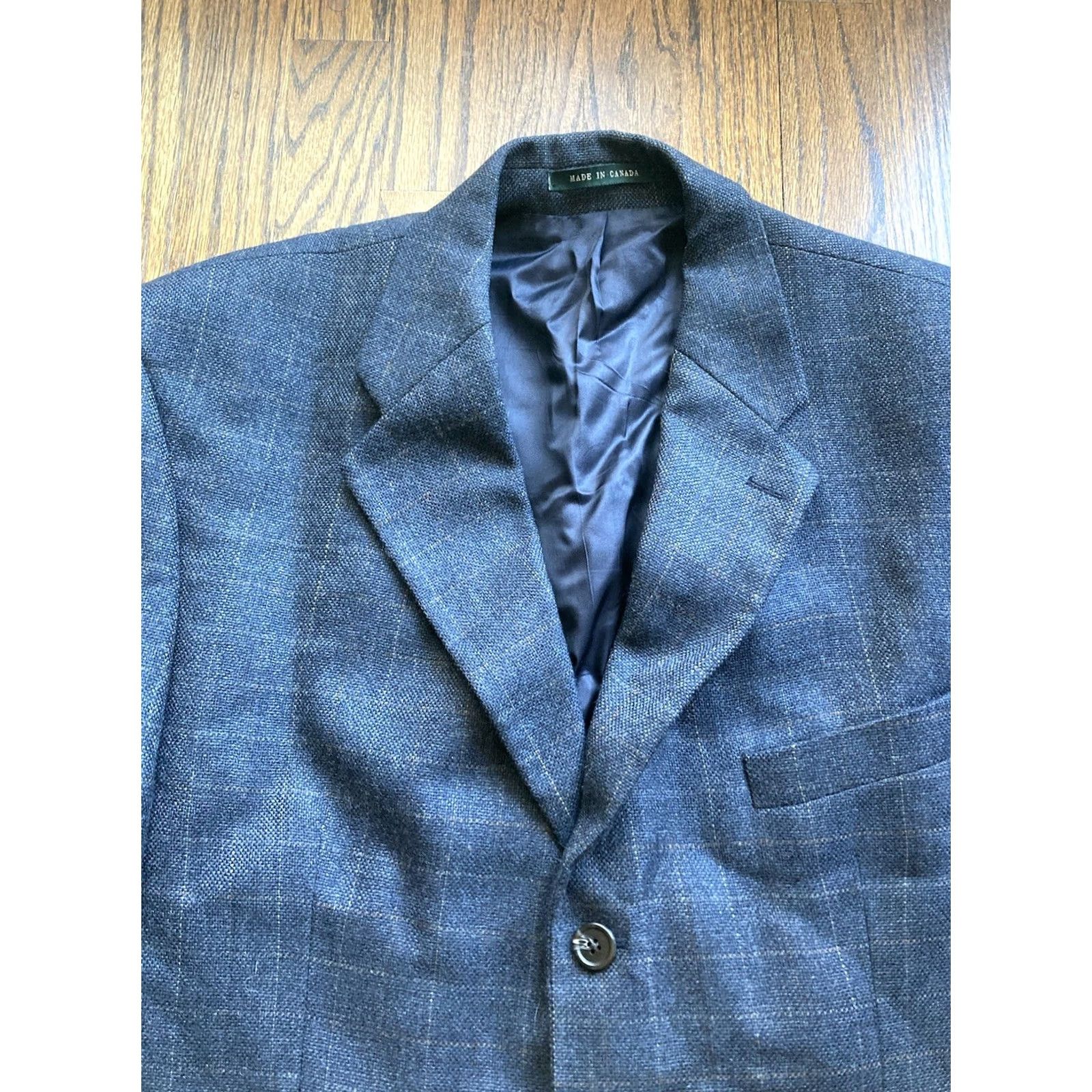 Ralph Lauren Lauren Ralph Lauren Blazer Jacket Mens Size 44R Blue Navy Plaid Check Wool 3 Button Size 44R - 4 Thumbnail