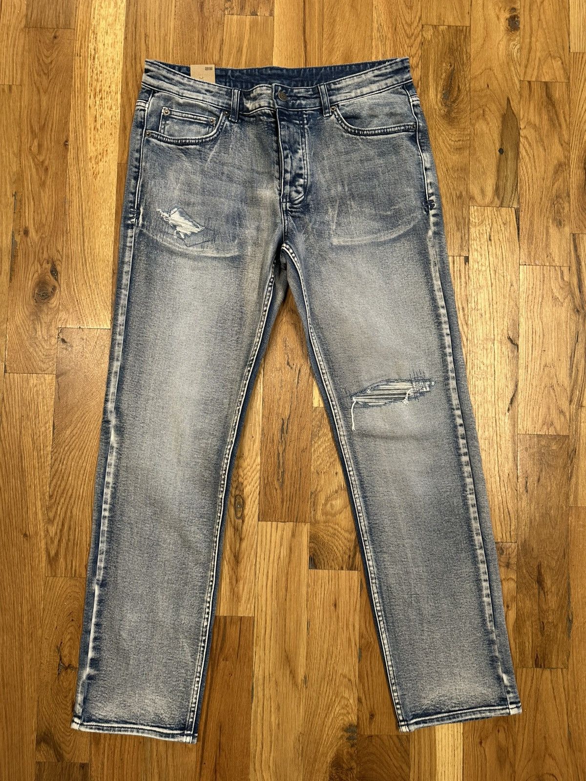 Ksubi Ksubi Knee Stitch Patch Blue Denim Jeans Size 34 Size US 34 / EU 50 - 1 Thumbnail