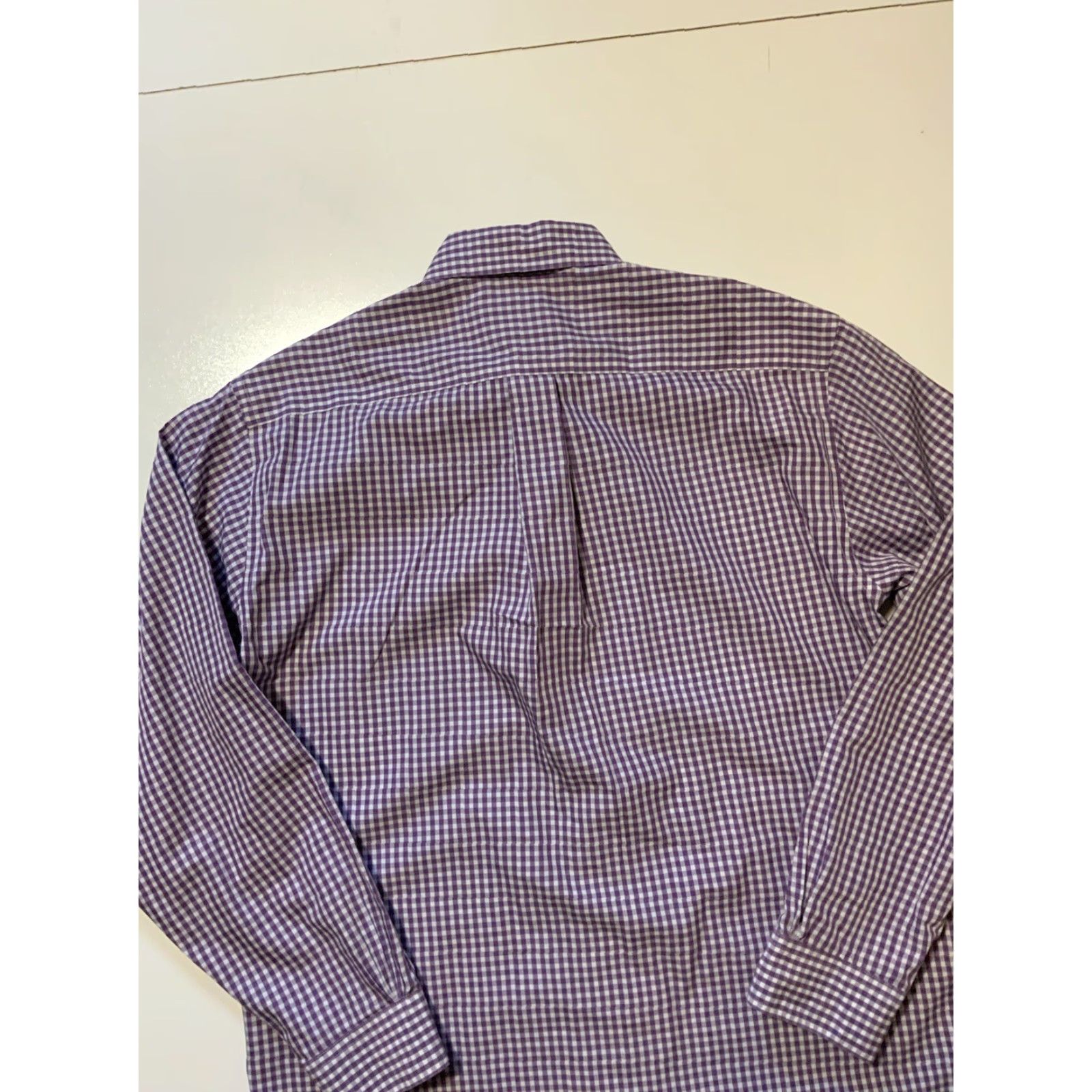 Brooks Brothers VINTAGE Brooks Brothers Polo Shirt The Original 346 Purple White Non Iron Button Front Dress Shirt M Mens Size US M / EU 48-50 / 2 - 4 Thumbnail