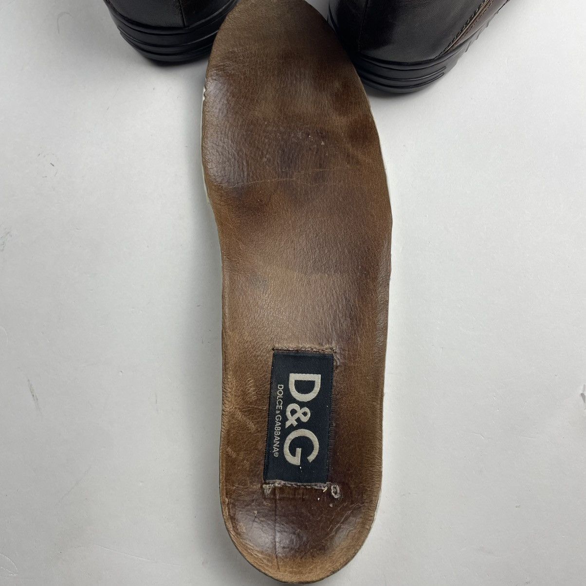 Dolce & Gabbana Y2K DOLCE & GABBANA Sneakers Shoes Brown Leather Sz 8 EUR 41 Size US 8 / EU 41 - 10 Thumbnail