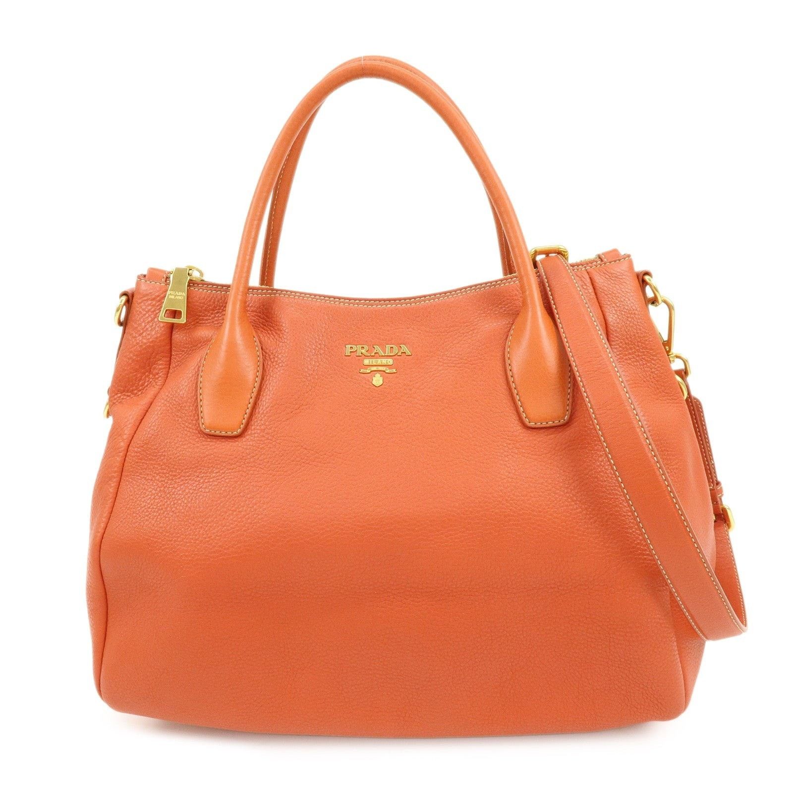 Prada Prada Vitello Daino Shoulder Bag Orange Size ONE SIZE - 1 Thumbnail