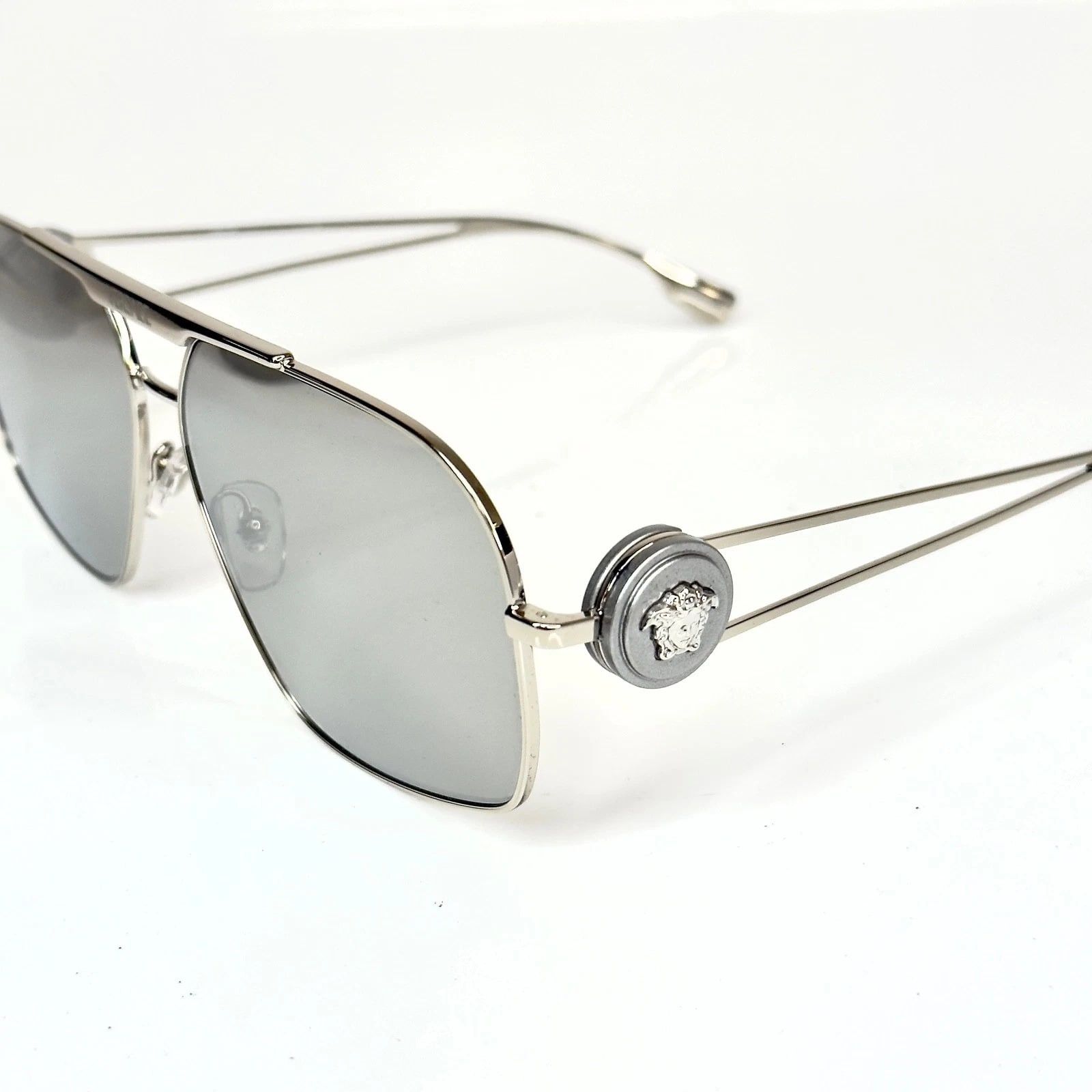 Versace VERSACE VE2269 2269 Medusa NAVIGATOR Silver Aviator Sunglass Size ONE SIZE - 4 Thumbnail