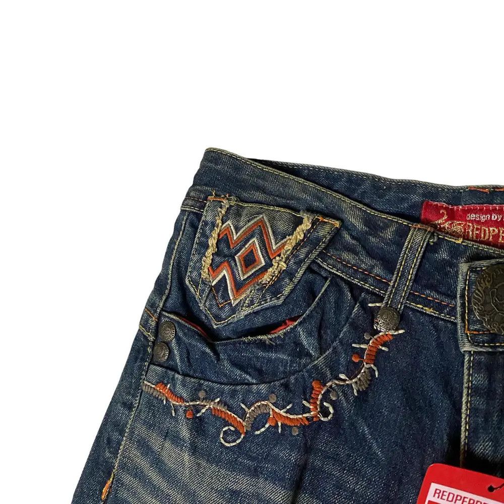 Japanese Brand Red Pepper Flared Ethnic Jeans Size US 27 - 4 Thumbnail
