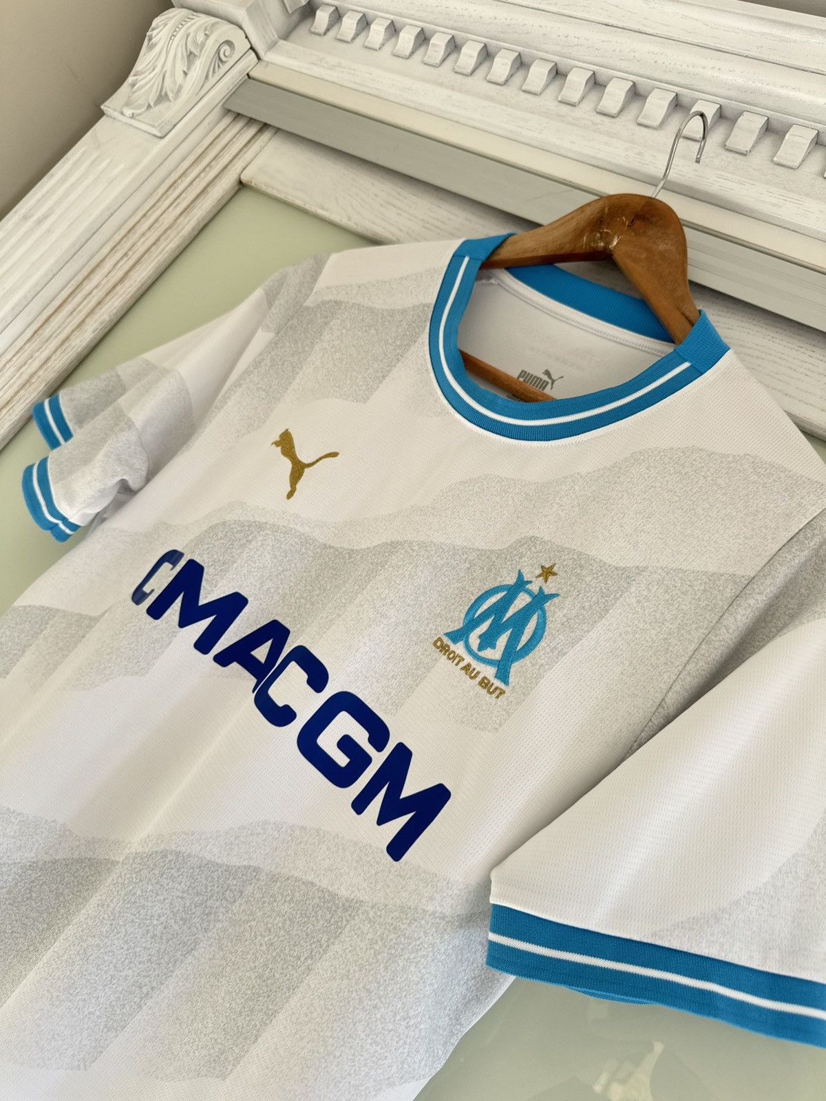 Puma Olympique Marseille 2023-2024 Home Soccer Jersey Shirt Kit Size US M / EU 48-50 / 2 - 6 Thumbnail