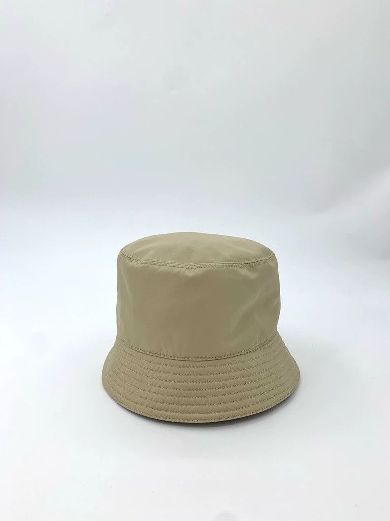 Prada Prada Size M Logo triangle logo beige fisherman hat sunshad Size ONE SIZE - 4 Thumbnail