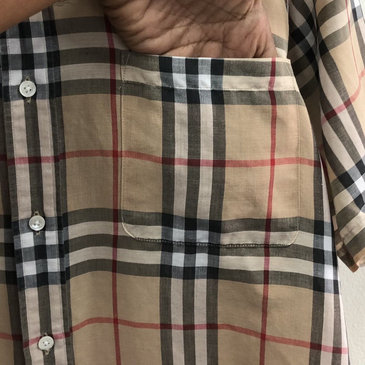 Burberry Vintage Burberrys Novacheck Linen Short Sleeves Shirt Size US M / EU 48-50 / 2 - 4 Thumbnail