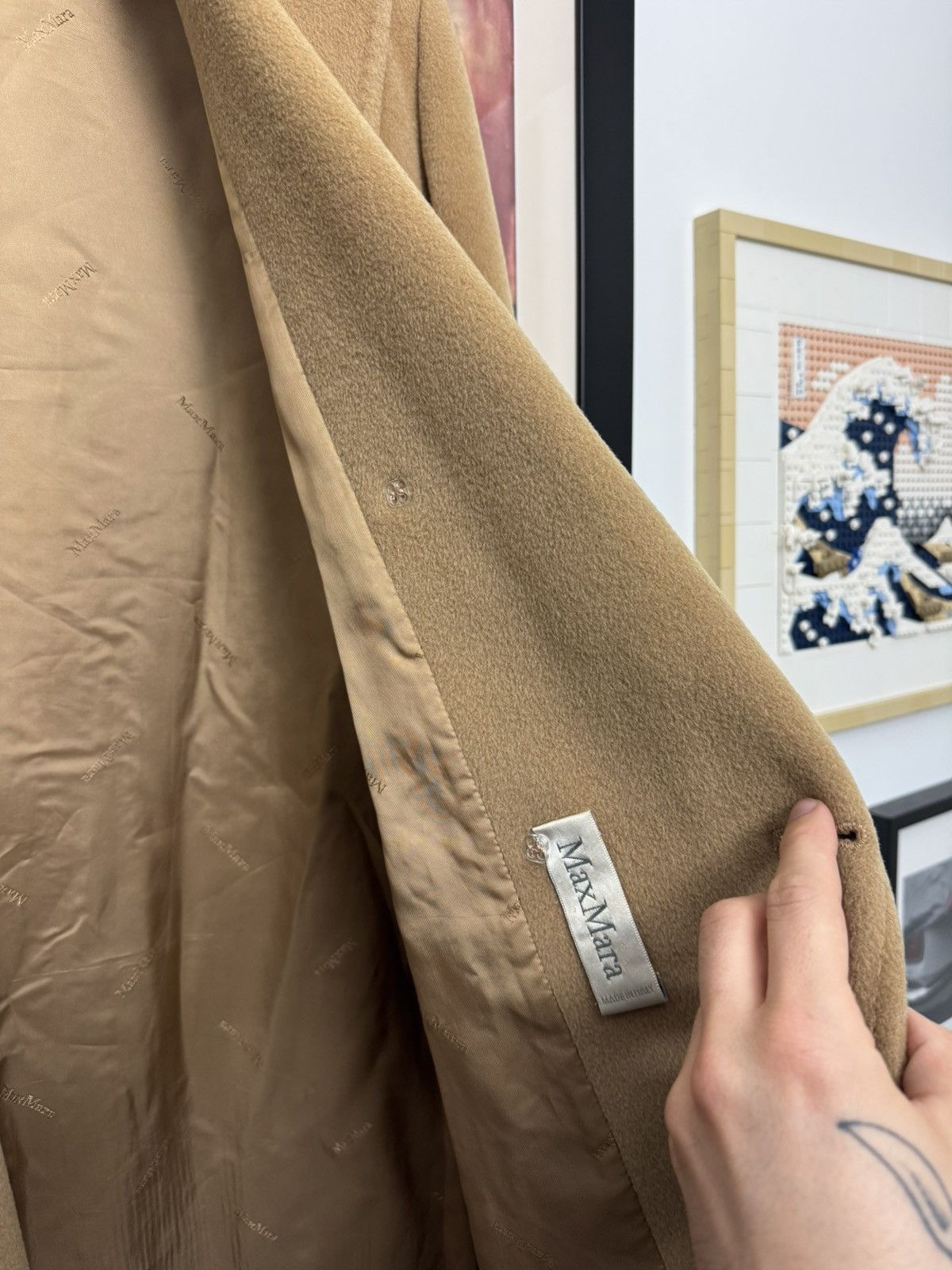 Max Mara Max Mara Wool Cashmere Long Coat Made In Italy Beige Luxury Size ONE SIZE - 5 Thumbnail