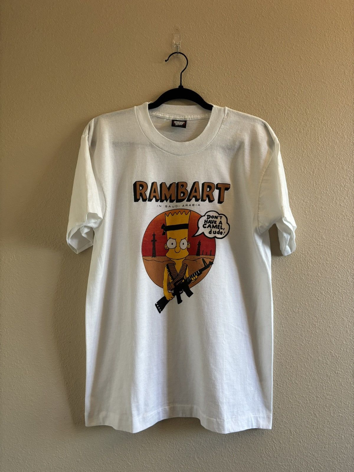 Vintage Rare 1991 Bootleg Bart Simpson Desert Storm Screen Stars Tee Size US L / EU 52-54 / 3 - 1 Thumbnail