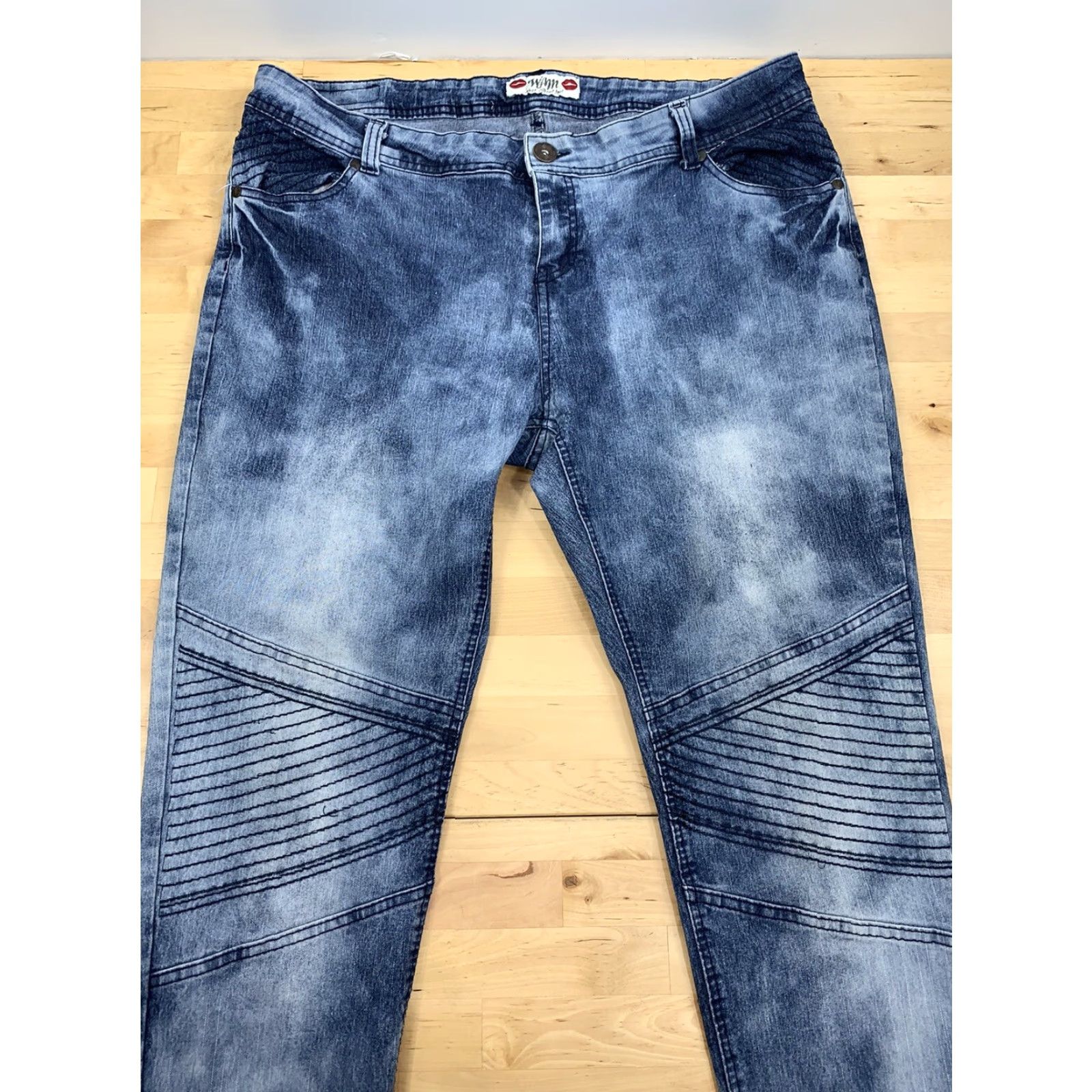 Vintage WAM What About Me Jeans Womens Skinny 20W Plus Size Acid Wash Blue Size 42" / US 20 - 3 Thumbnail