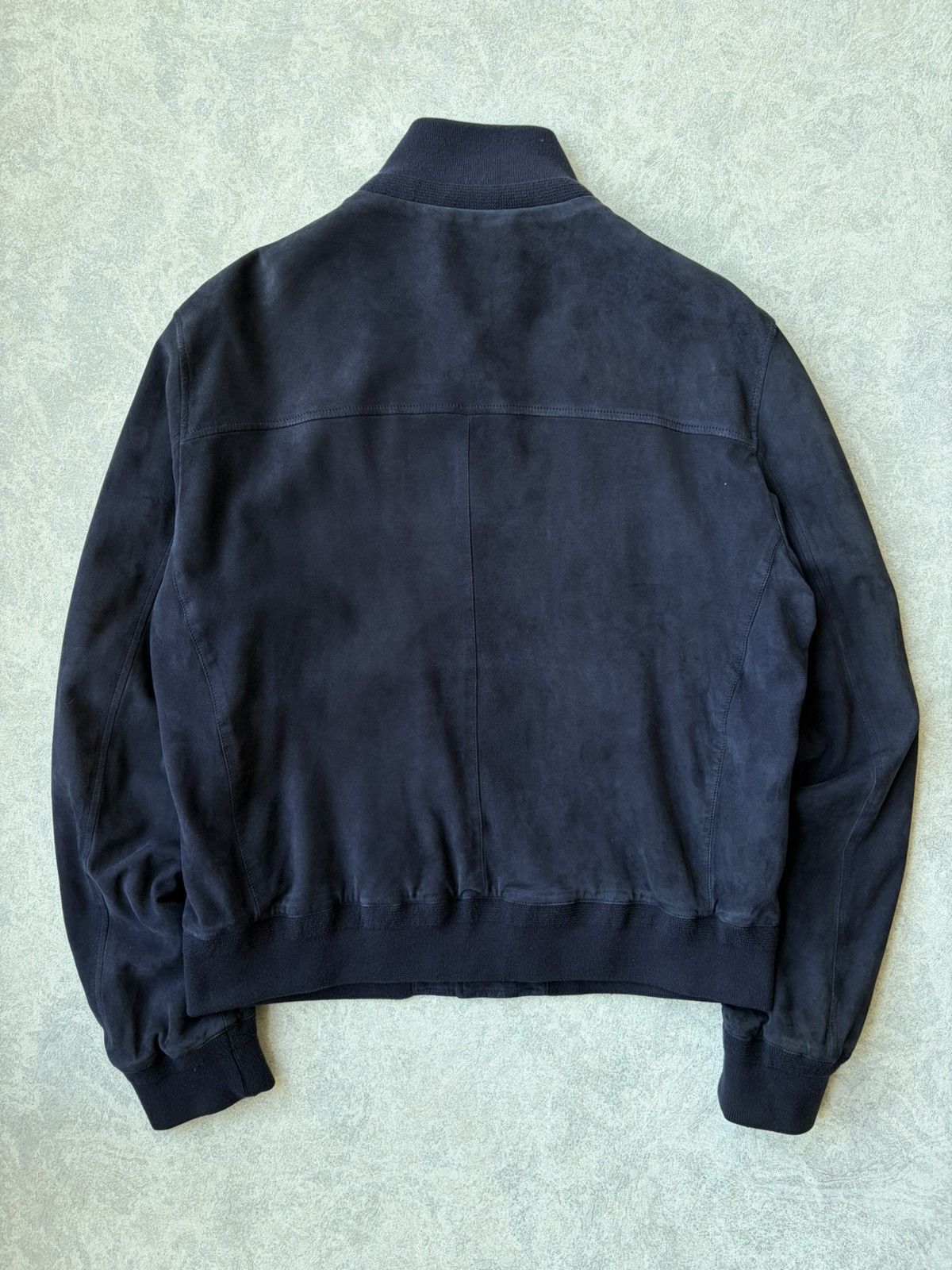 Ralph Lauren Purple Label Ralph Lauren Purple Label Navy Goat Skin Suede Flight Jacket Size US XL / EU 56 / 4 - 2 Thumbnail