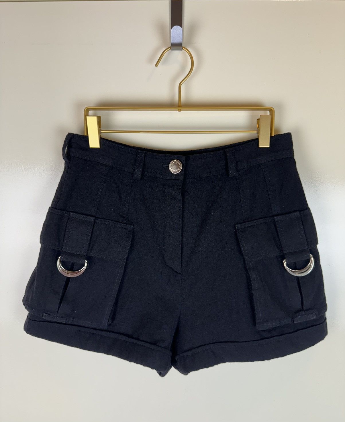 Balmain Balmain boiled wool cargo Bermuda shorts black high rise Size 28" / US 6 / IT 42 - 1 Thumbnail