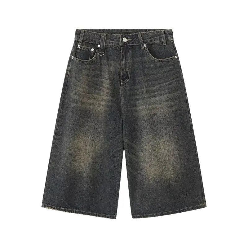 Japanese Brand Retro loose wide leg straight leg denim shorts Size US 32 / EU 48 - 5 Thumbnail