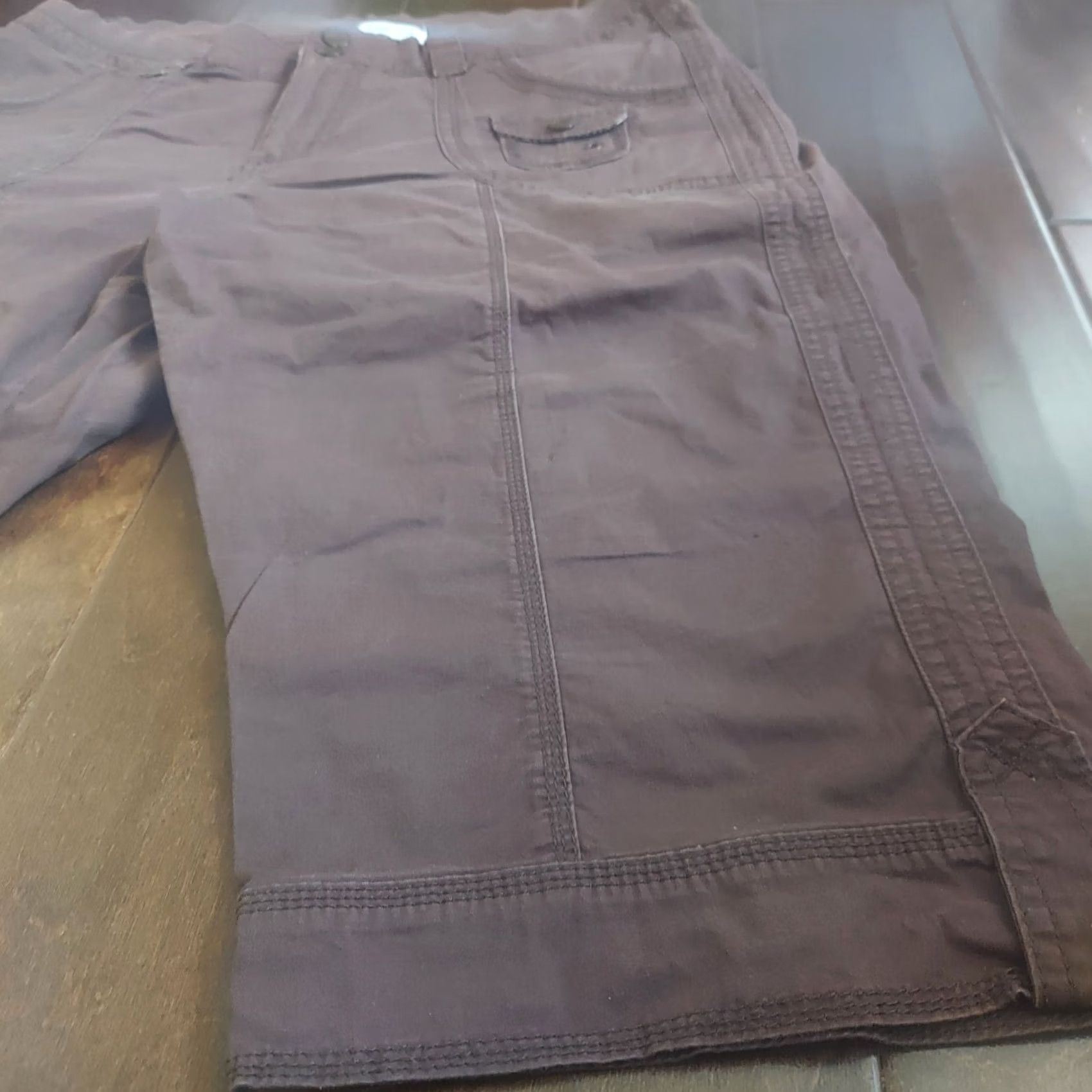 Lee Lee Cargo Shorts Mens Brown Size M Regular Cotton Spandex Solid Button Casual Travel Outdoor Summer 80s? Size US 31 - 2 Thumbnail
