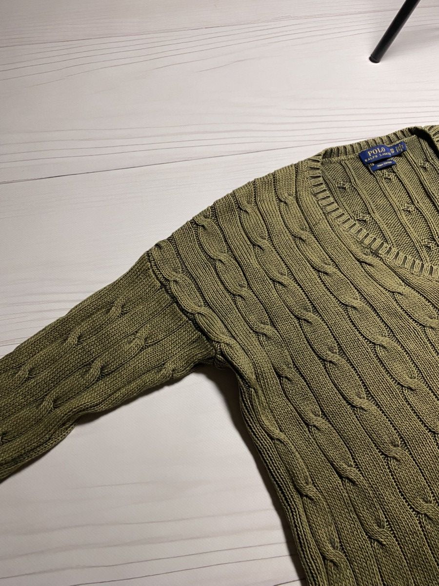 Polo Ralph Lauren Vintage Polo Ralph Lauren cable knit oversize V-neck sweater Size XS / US 0-2 / IT 36-38 - 9 Thumbnail