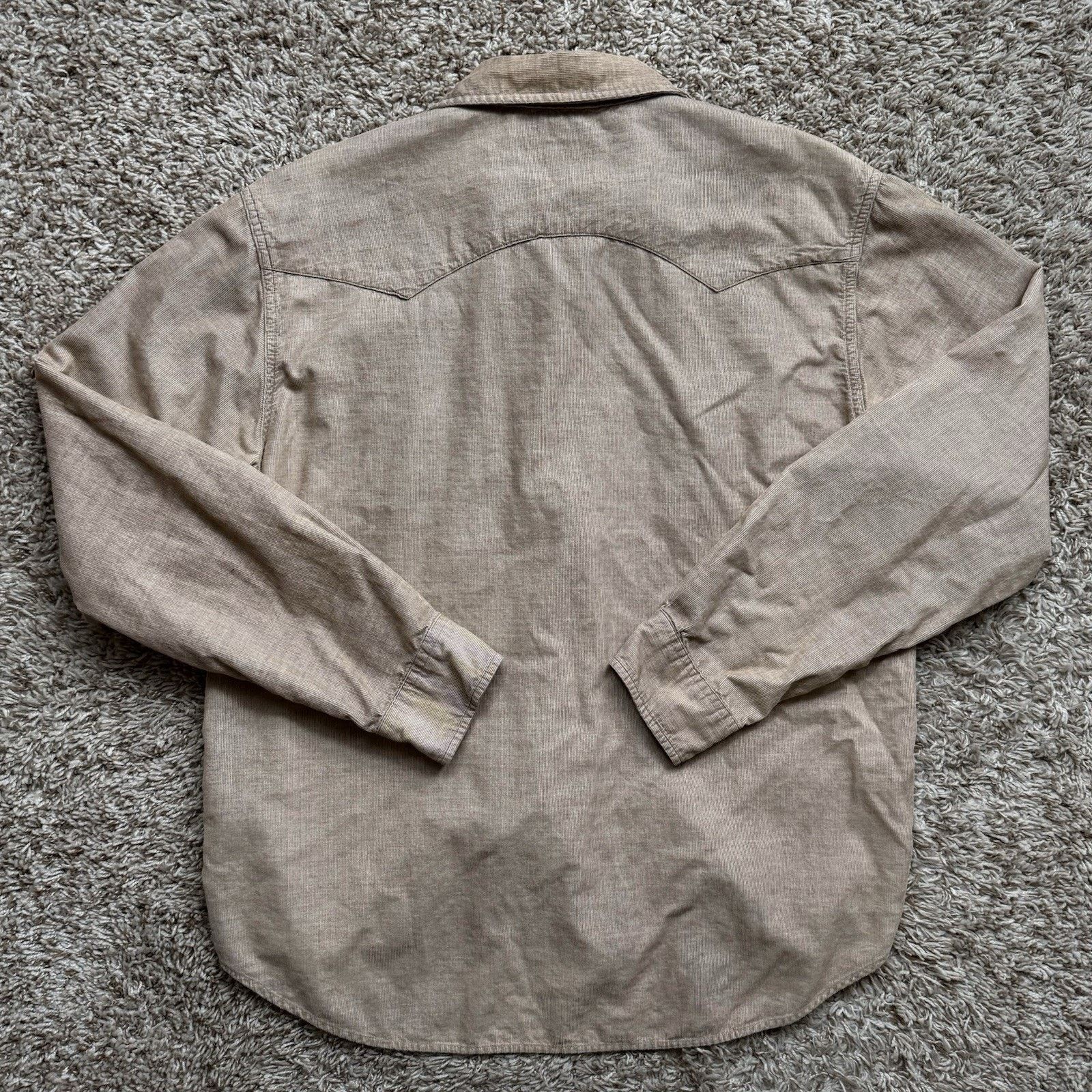 Frye FRYE Western Corduroy Light Brown Button Down Shirt LS Size US L / EU 52-54 / 3 - 3 Thumbnail