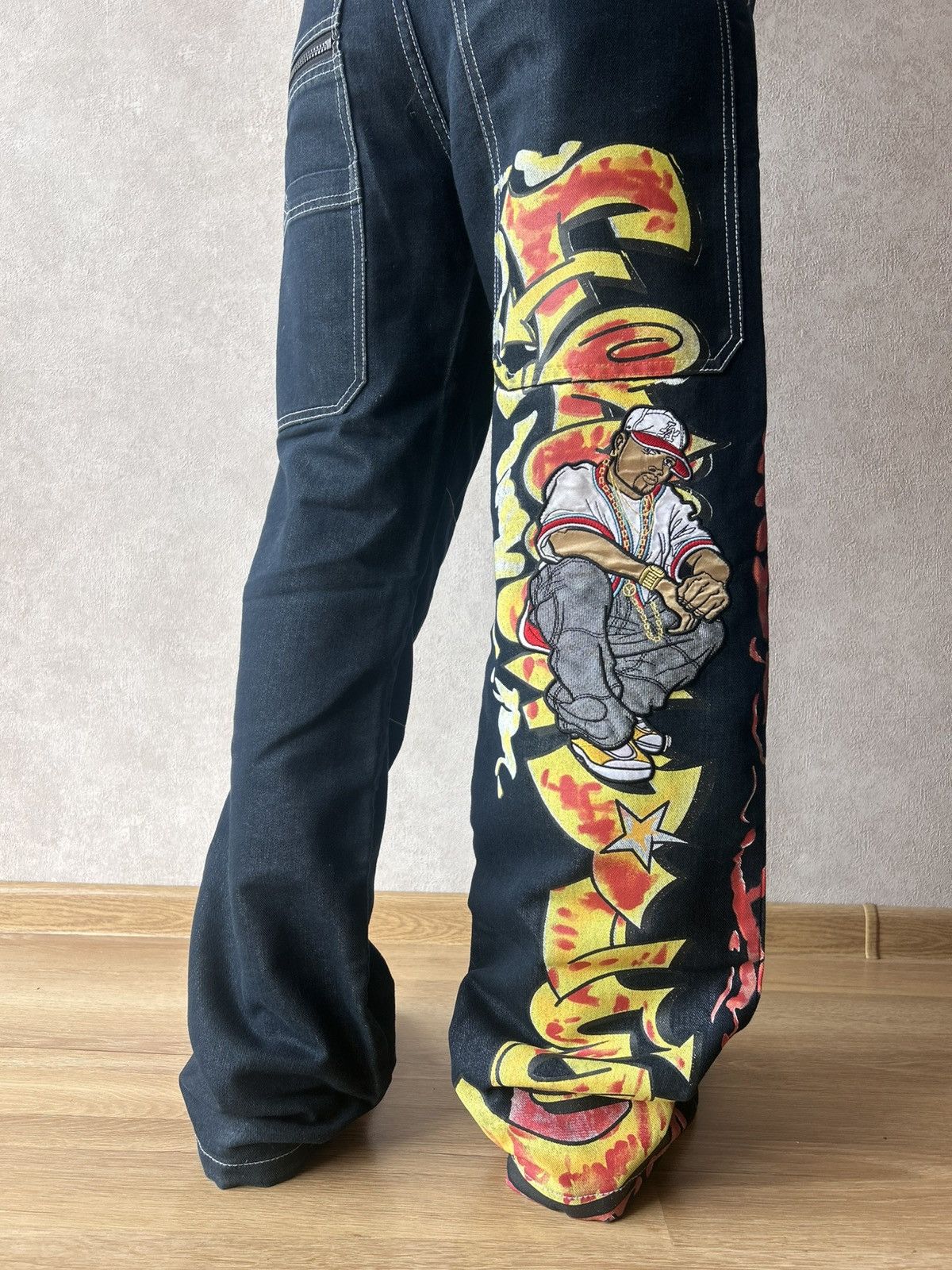 Other Vintage Y2K Graffiti Big Logo Rap Hip Hop Denim Jeans Size US 28 / EU 44 - 2 Thumbnail